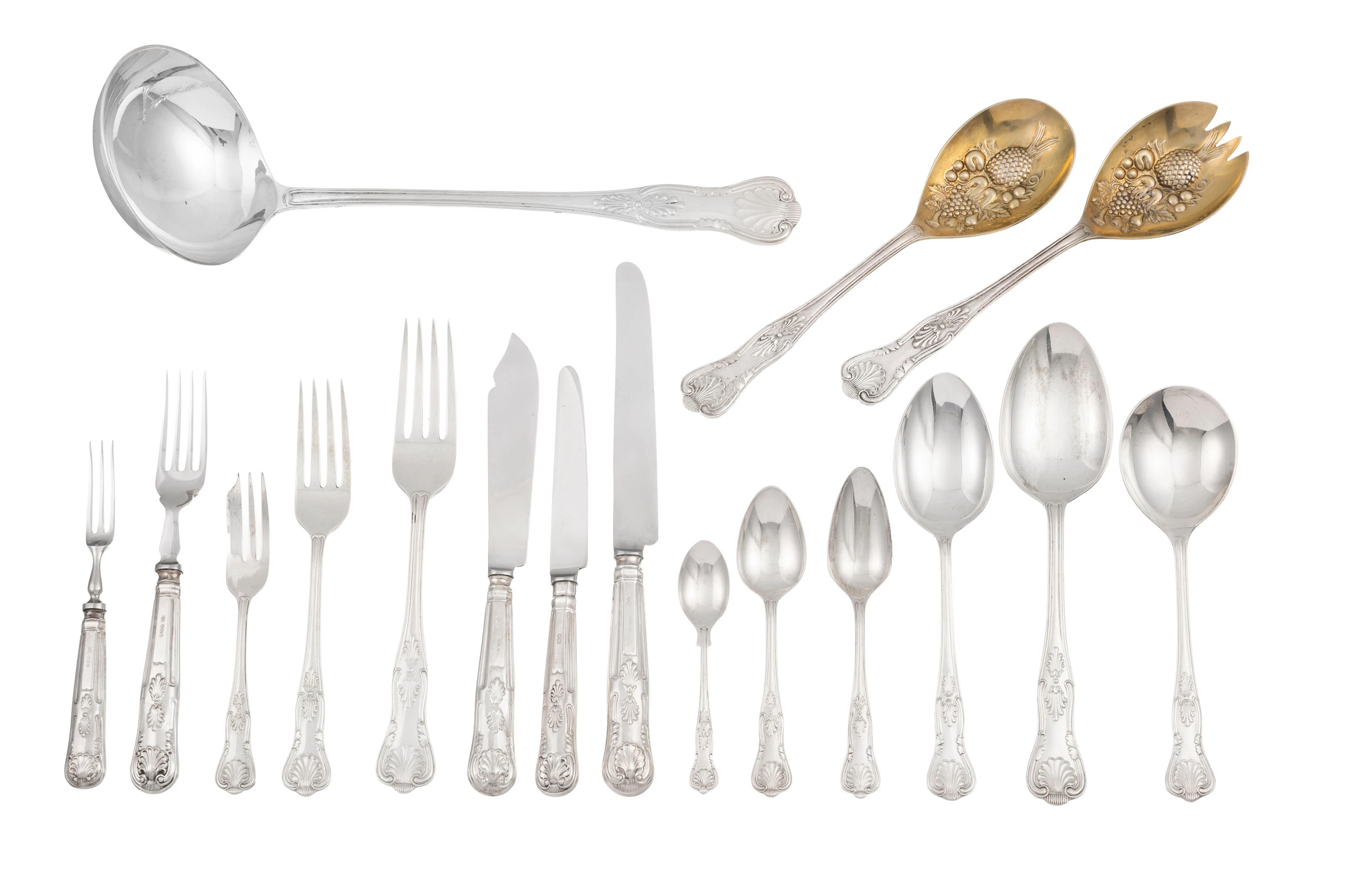 Ménagère en argent Sterling, par Viners, Sheffield, 1967, modèle Queen