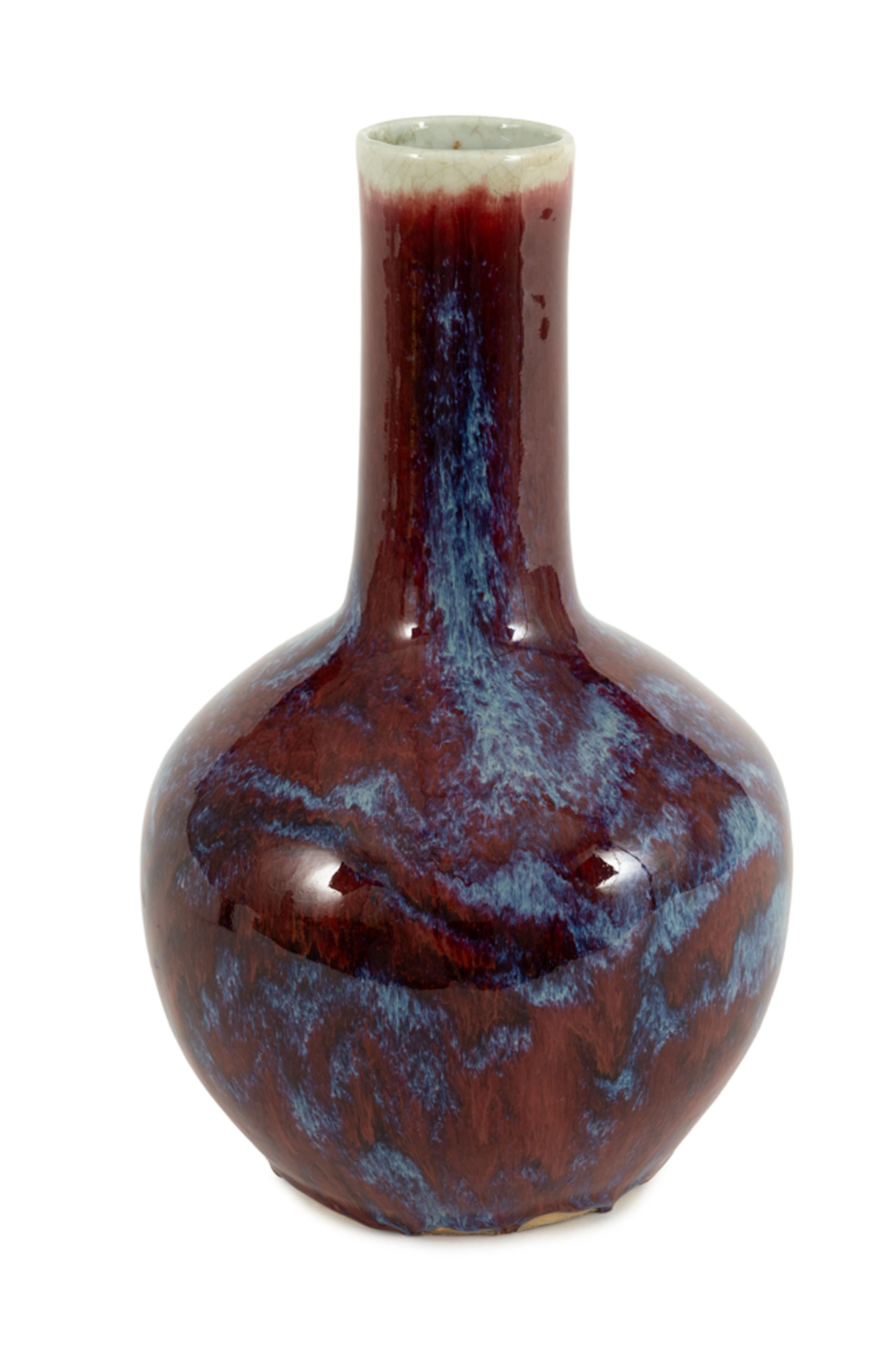 Vase en porcelaine à glaçure flambée, Chine, dynastie Qing, h. 36,5 cm