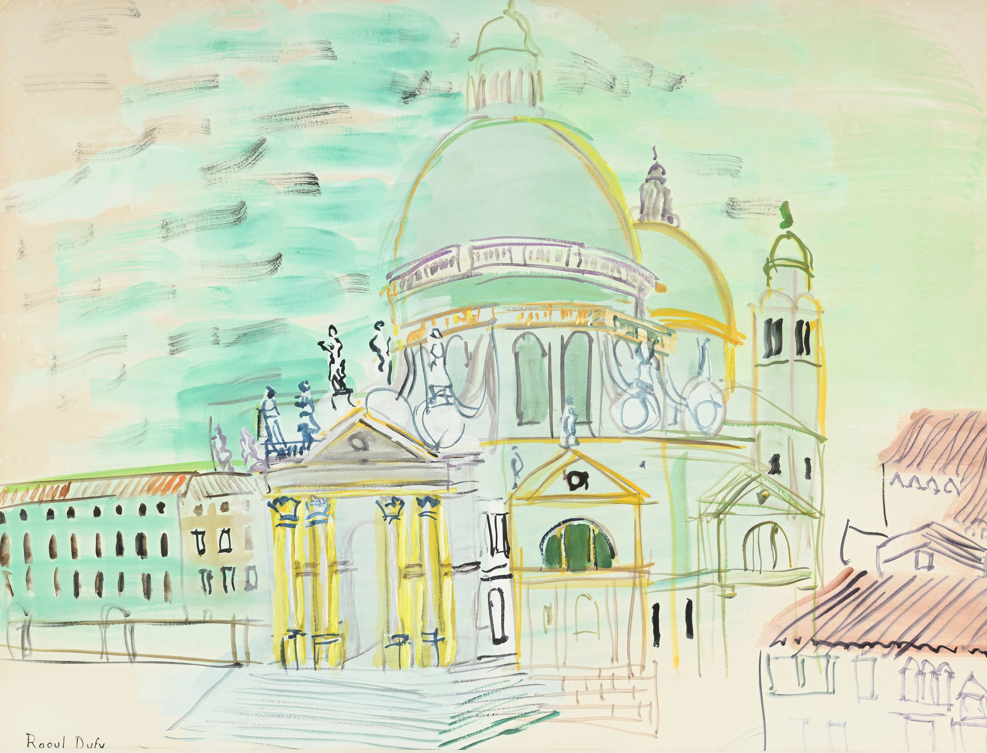 Raoul Dufy (1877-1953), "La Salute", 1938, aquarelle sur papier, tampon