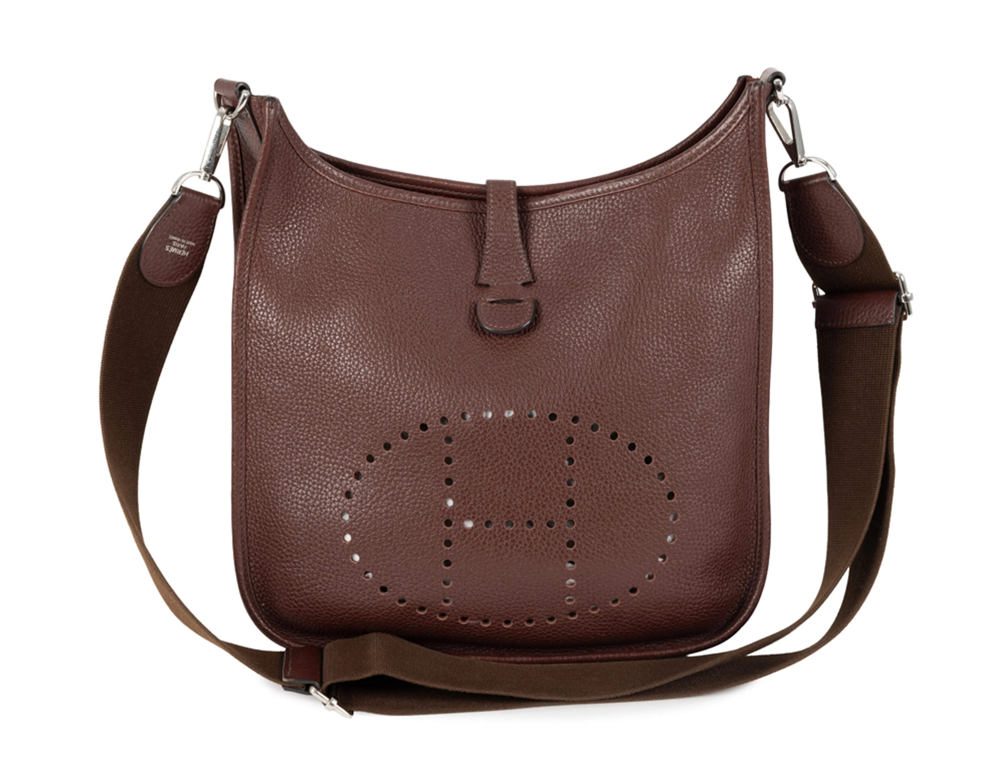 Hermès, sac Evelyne III 29 en cuir Togo chocolat, année 2020, motif