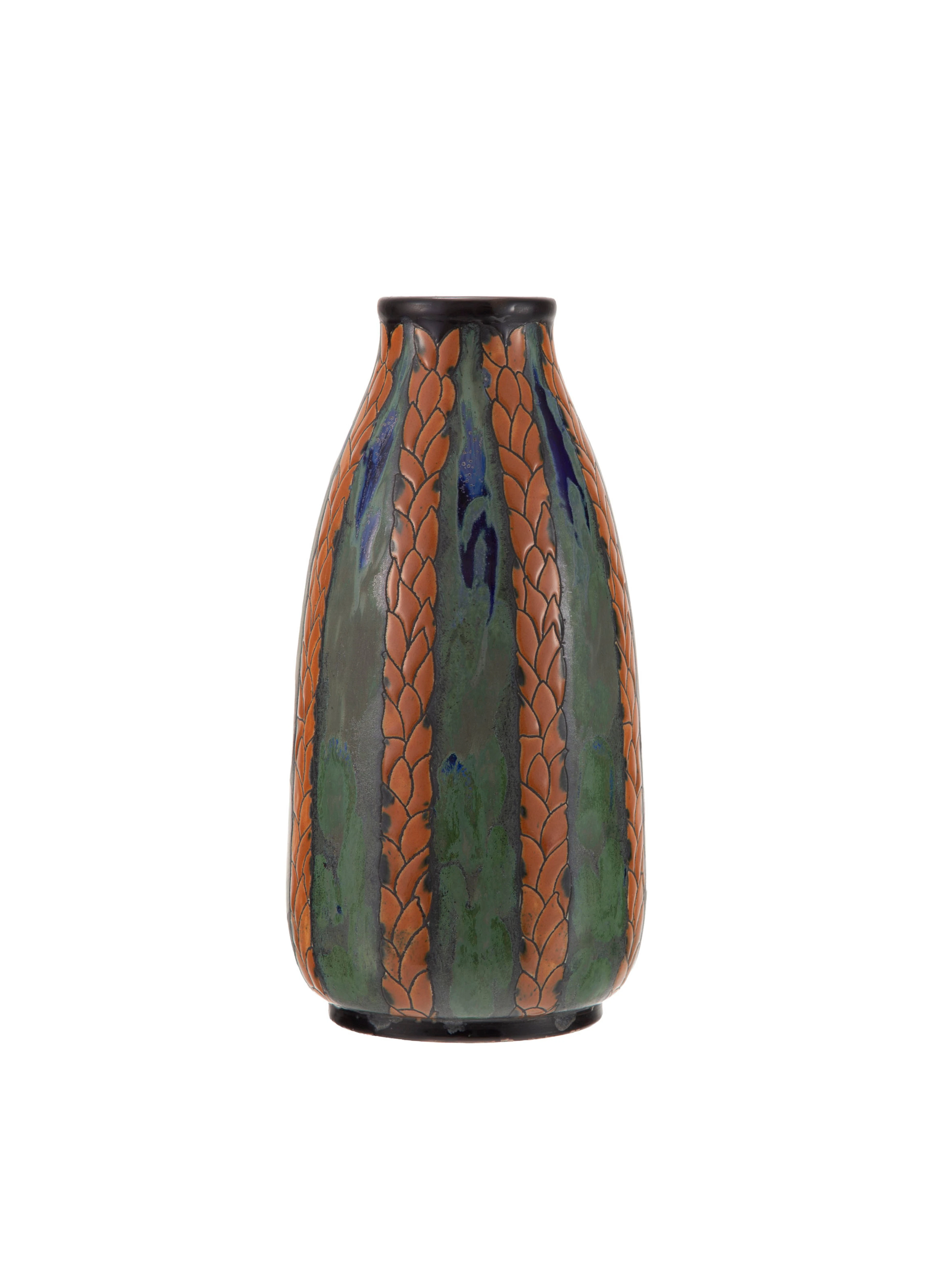 Keramis. Vase "La Maîtrise" en grès émaillé, La Louvière, Belgique