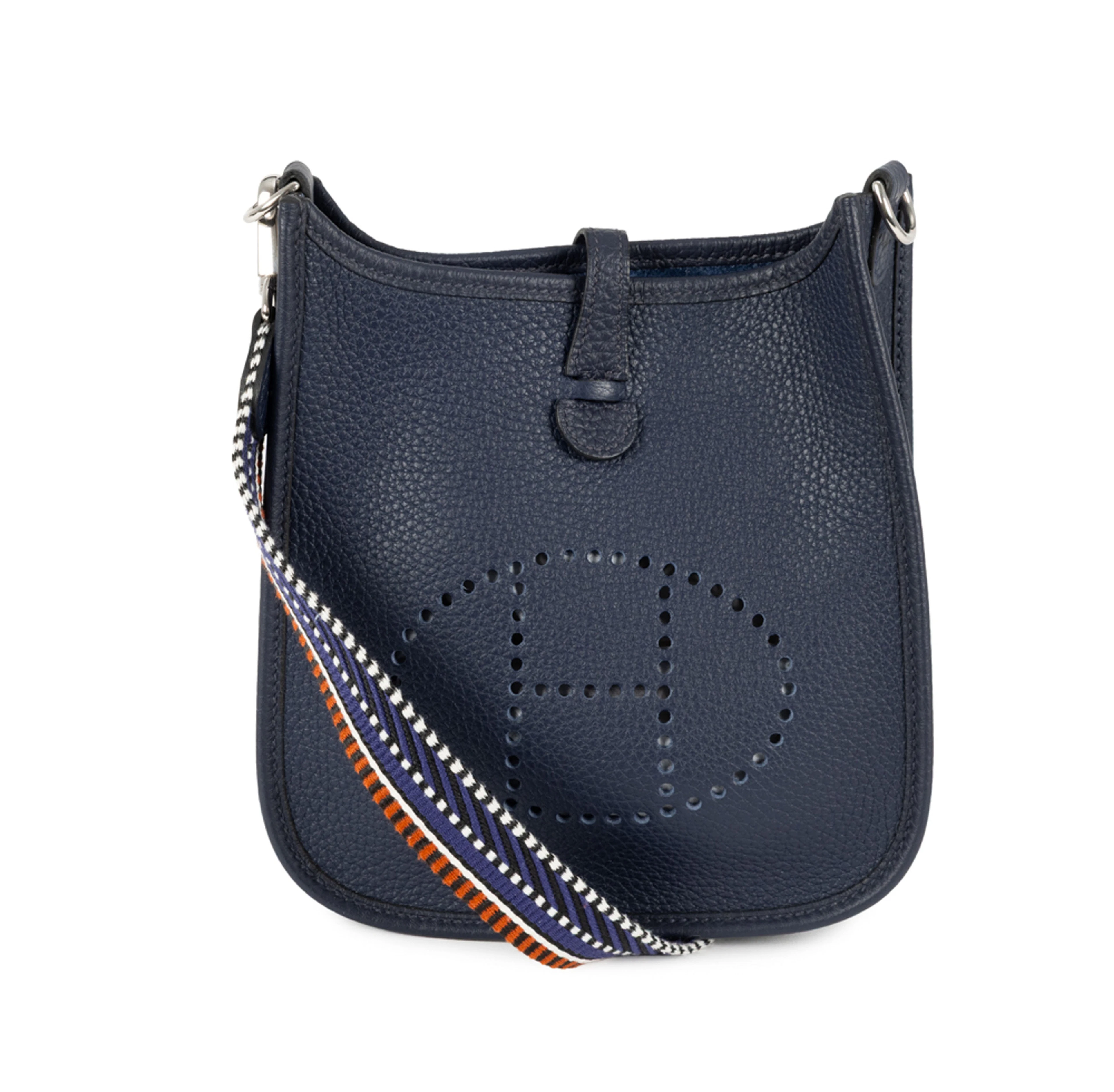 Hermès, sac Mini Evelyne TPM en cuir Togo bleu nuit, année 2021, bandoulière