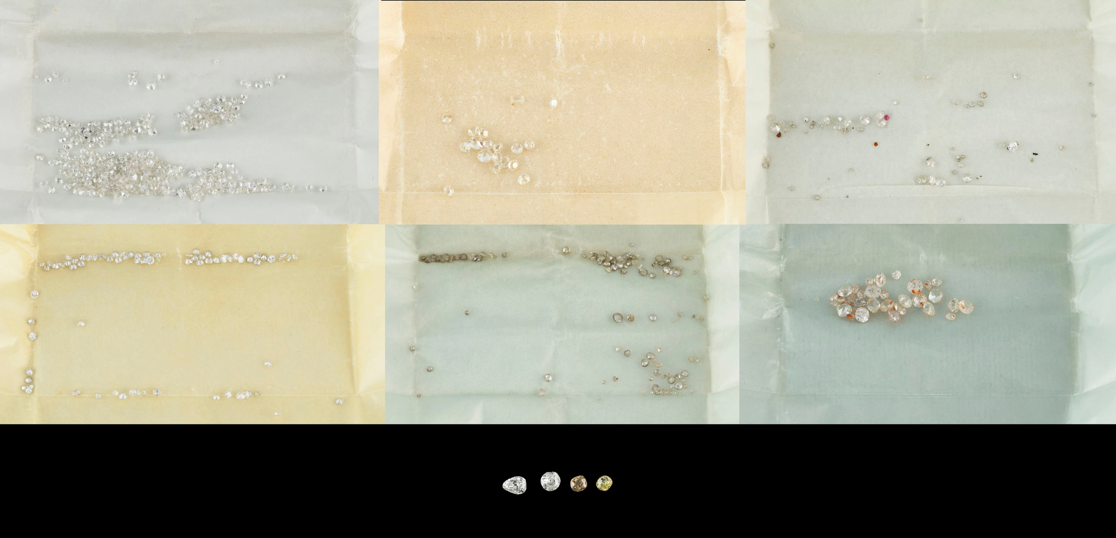 Lot de diamants : -taille ancienne sur papier total env. 10.67 cts