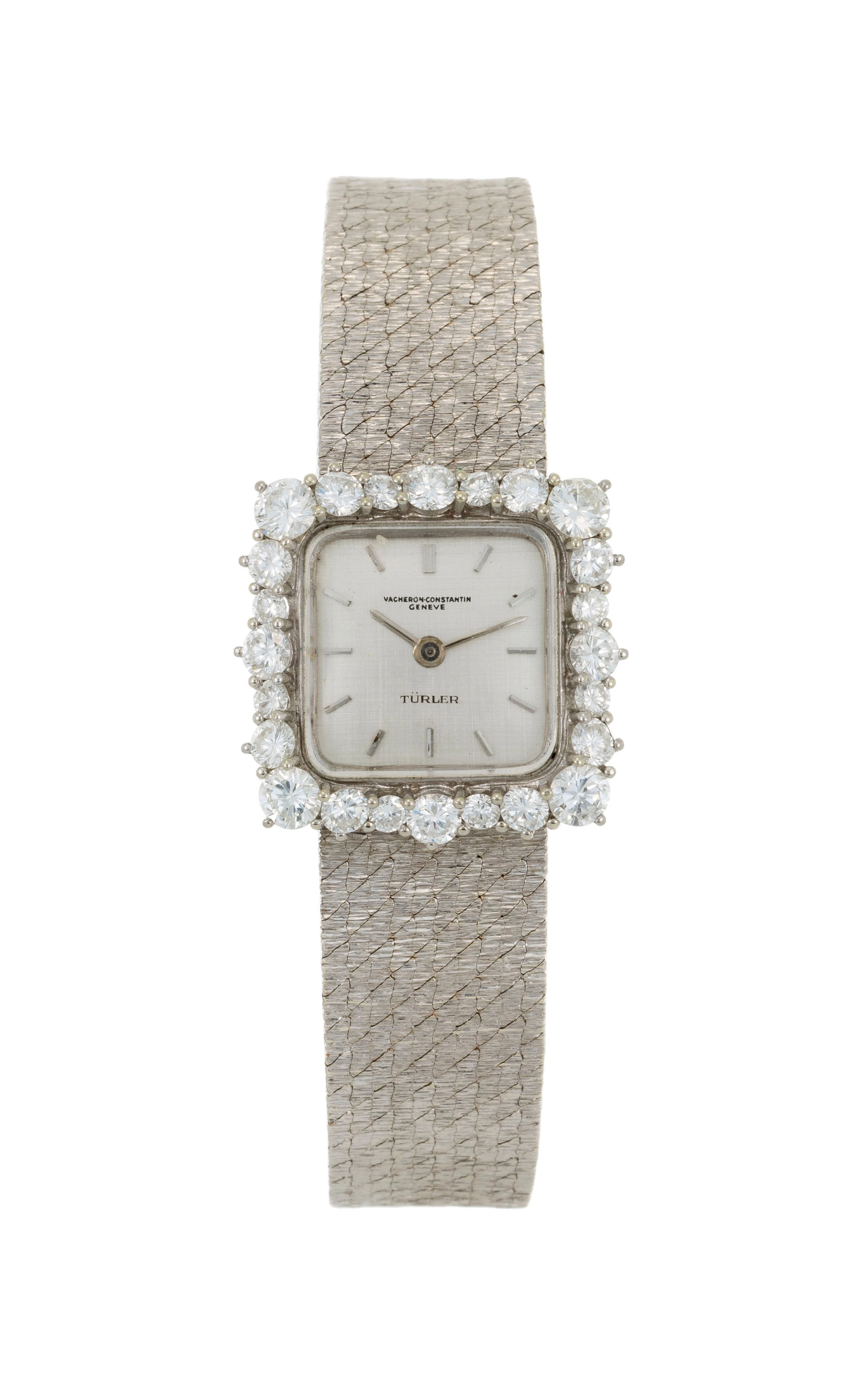 Vacheron Constantin pour Türler, montre-bracelet en or gris 750 sertie