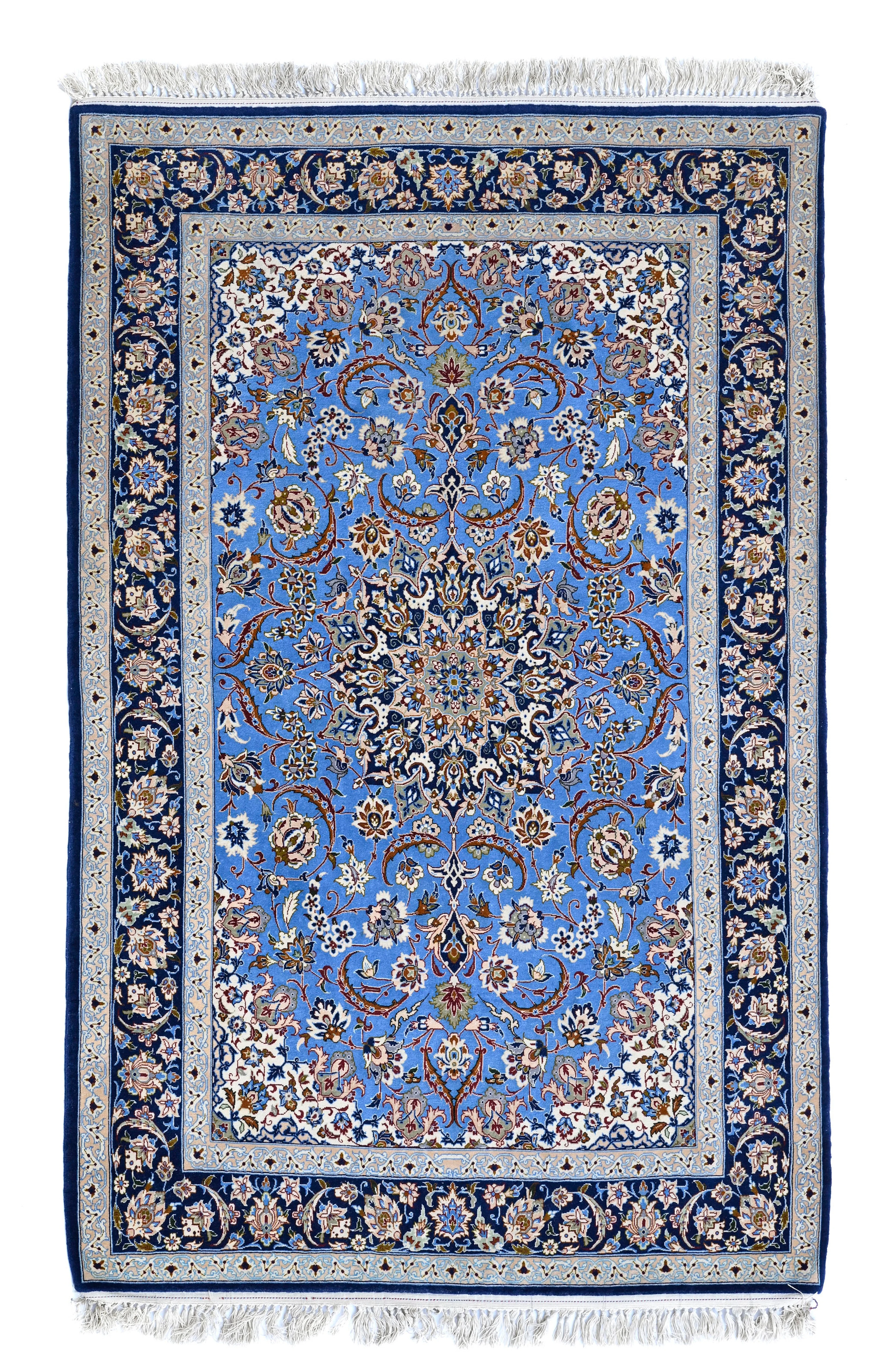 Tapis Ispahan, Iran, 3ème quart du XXe s., à médaillon central beige