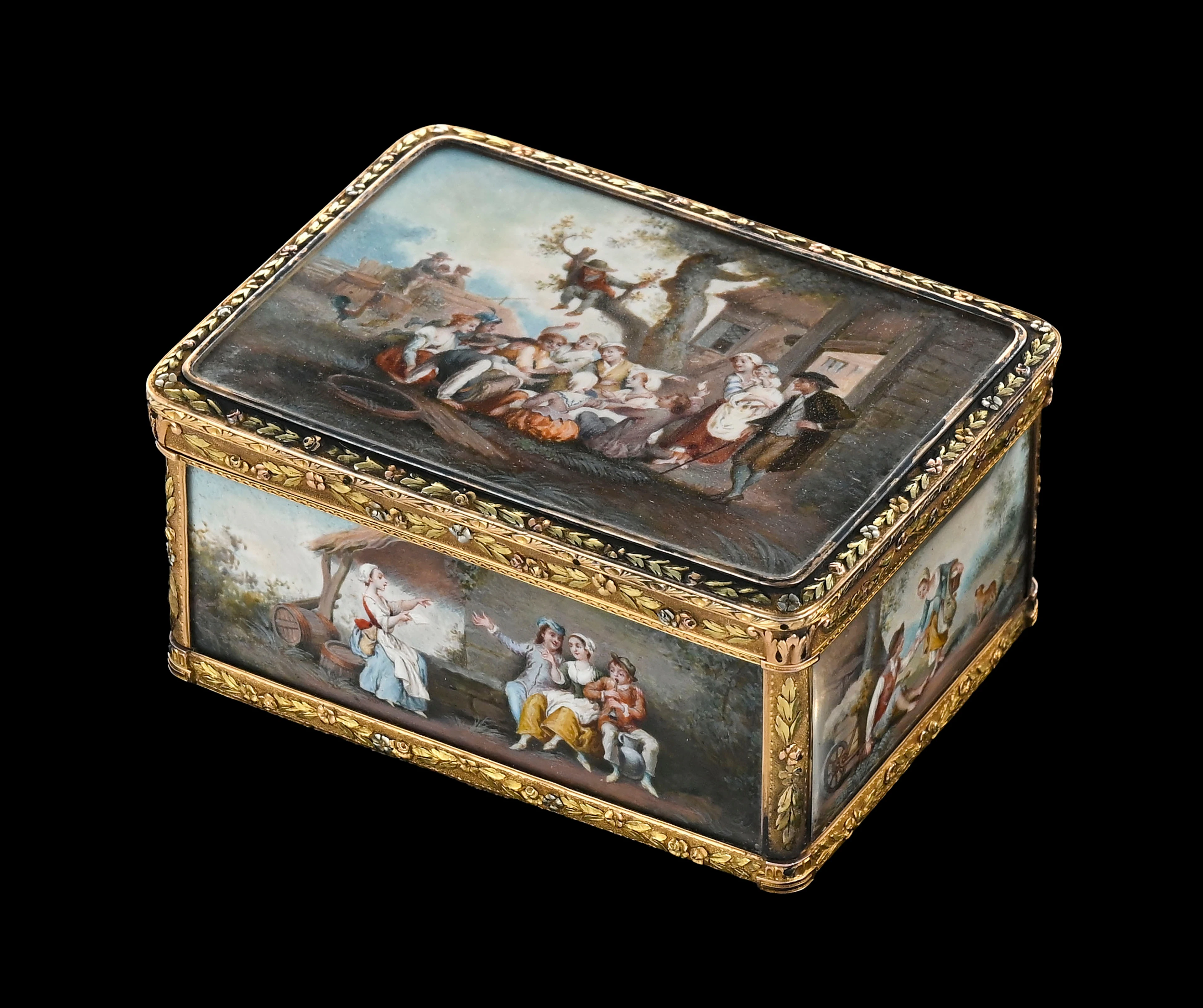Boîte à miniatures à trois ors 750, probablement Hanau, fin XVIIIe