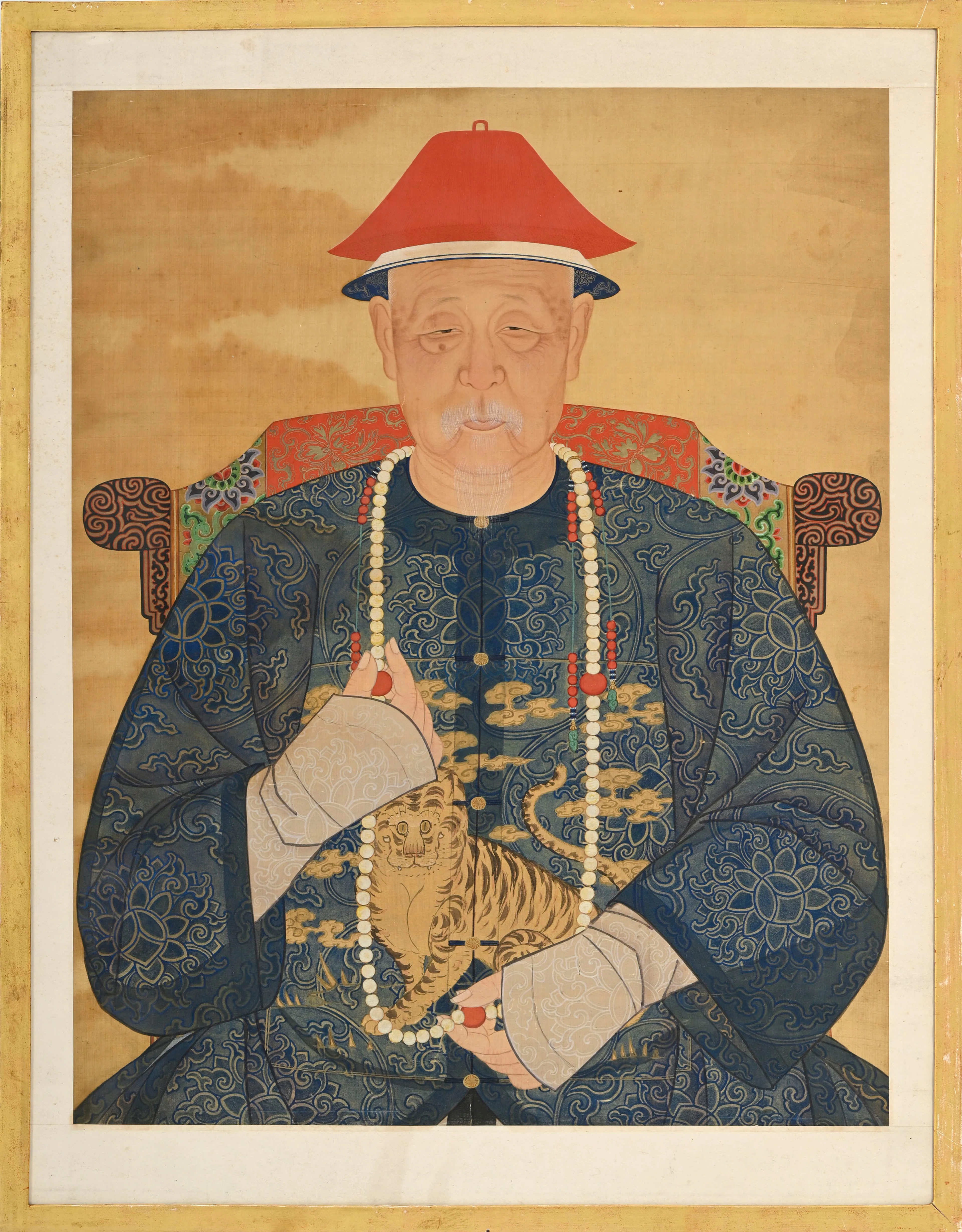 Portraits d'un couple, 2 peintures sur soie, Chine, dynastie Qing