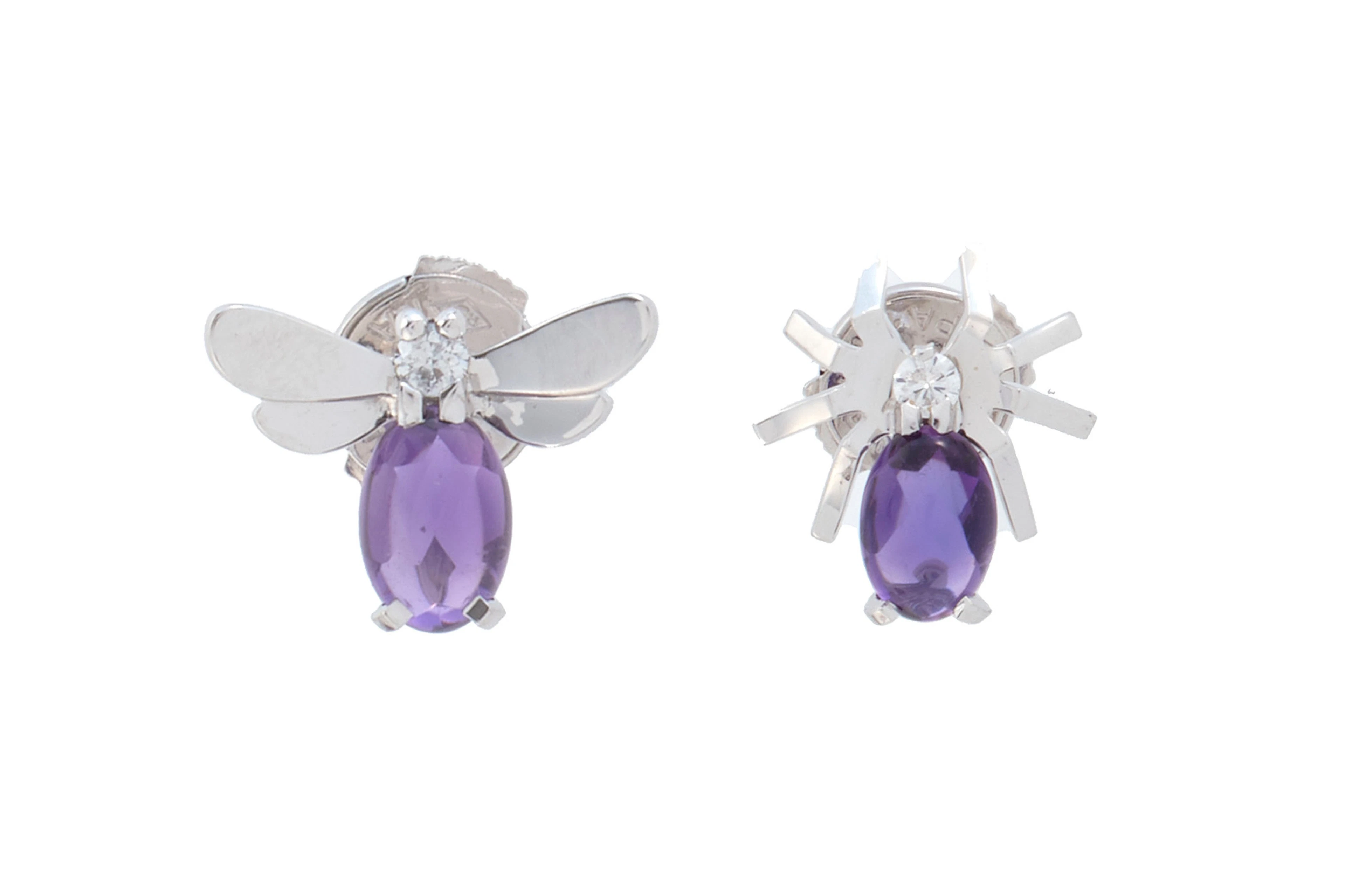 Chaumet, Attrape-moi, paire de clous d'oreilles or gris 750 figurant