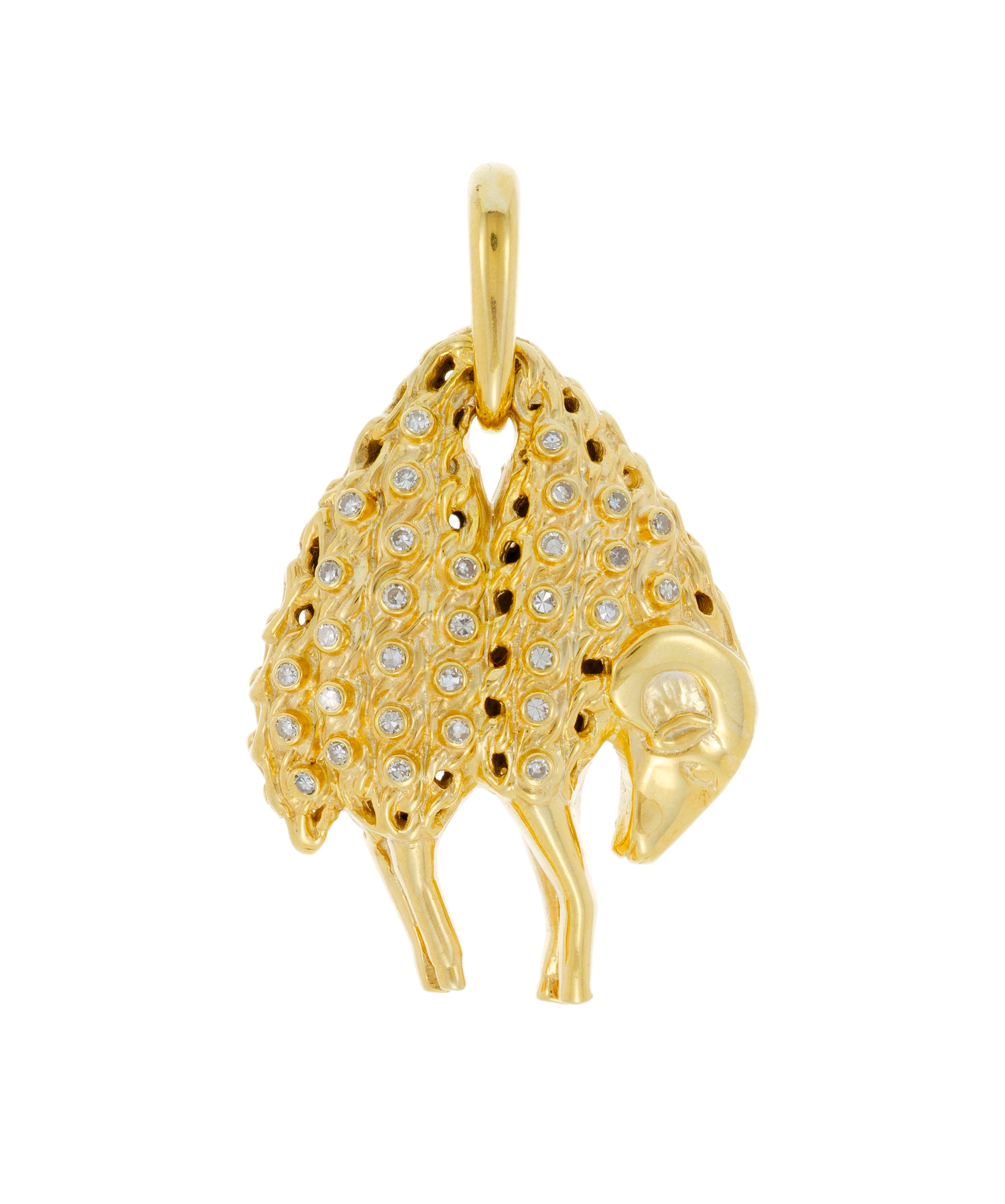 Cartier, pendentif Toison d'or en or 750 serti de diamants taille