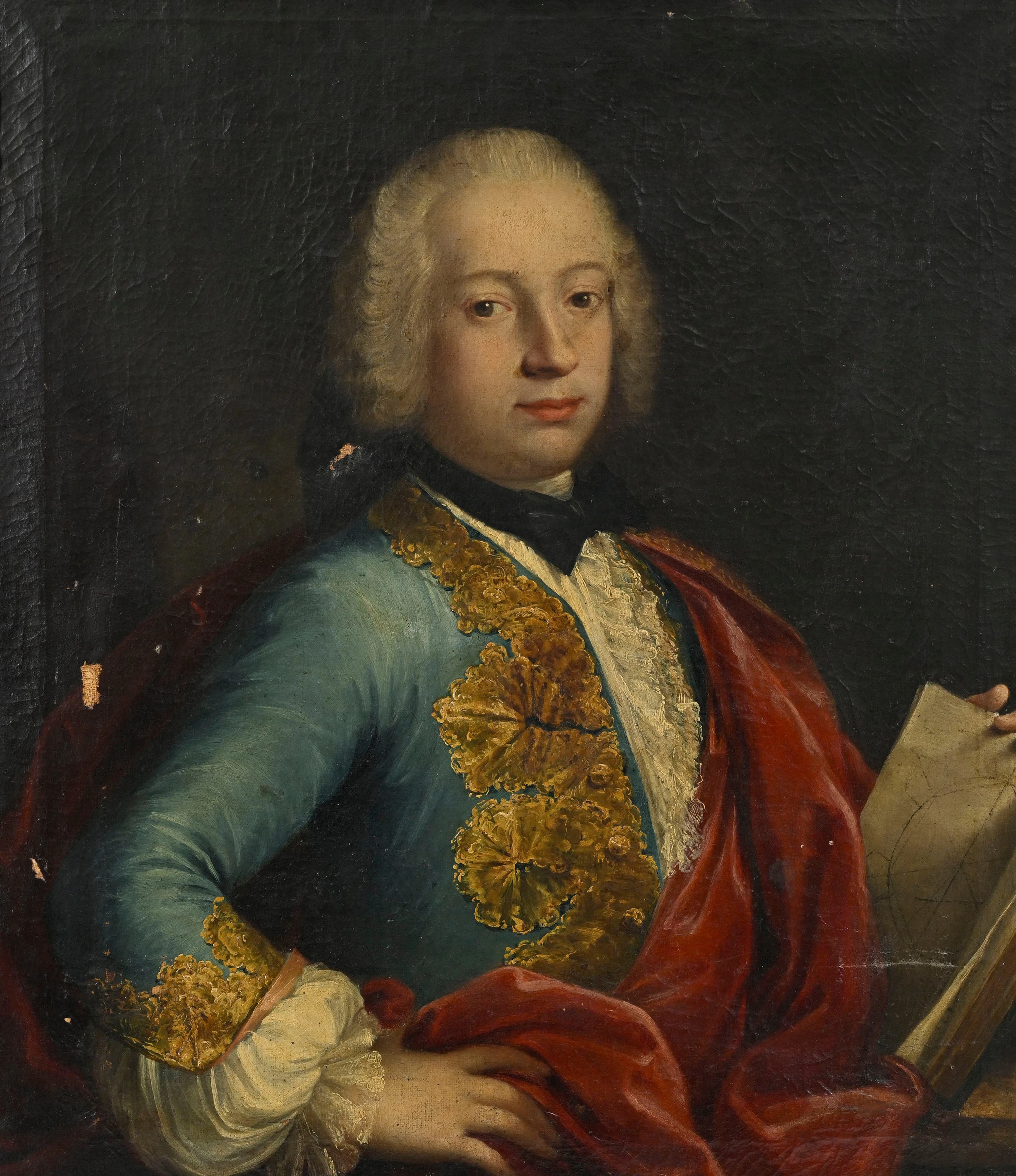 Ecole italienne du XVIIIe s., Portrait d'un gentilhomme, huile sur