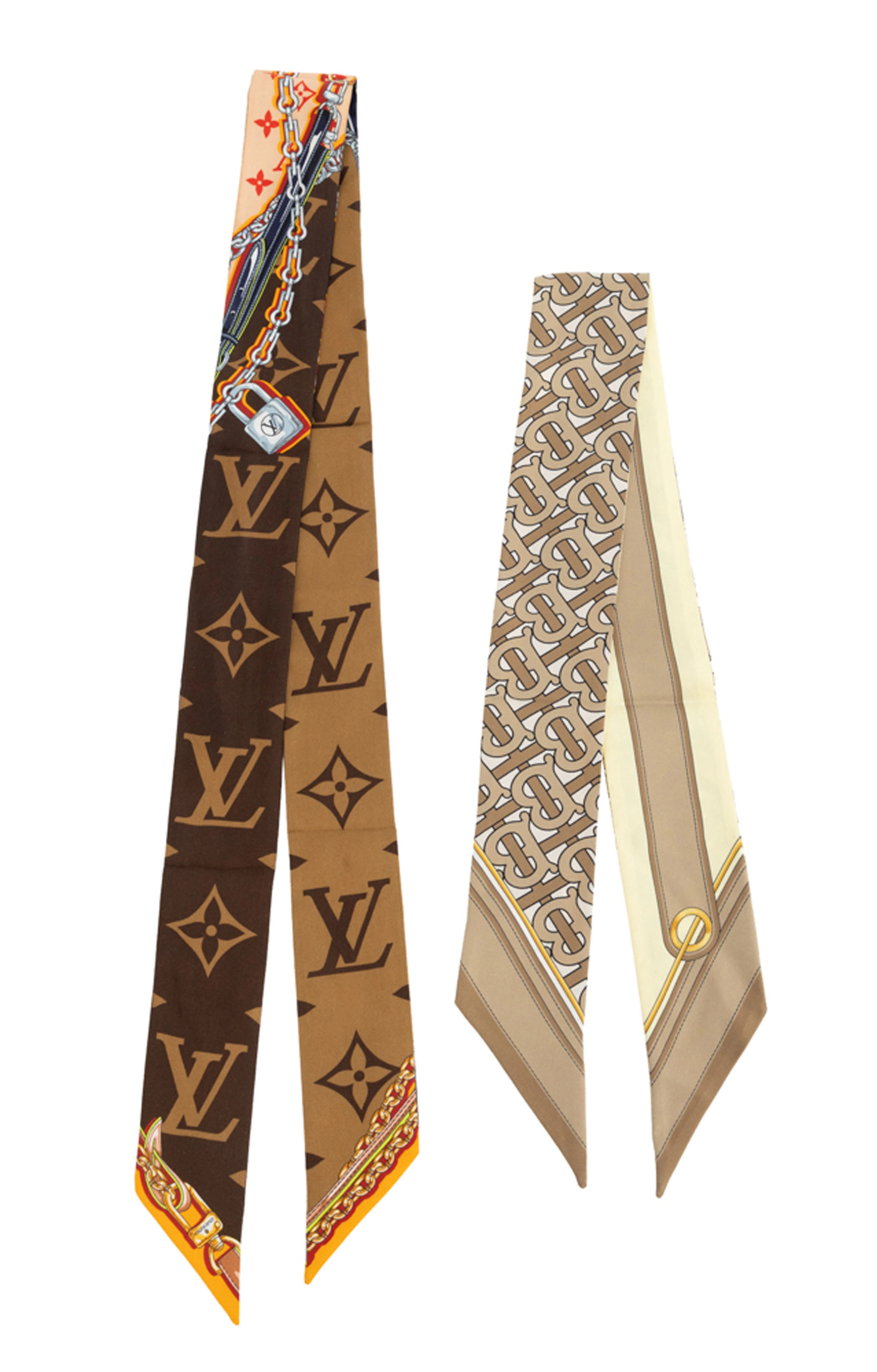 Louis Vuitton, 1 twilly en soie imprimé du Monogram et d'accessoires