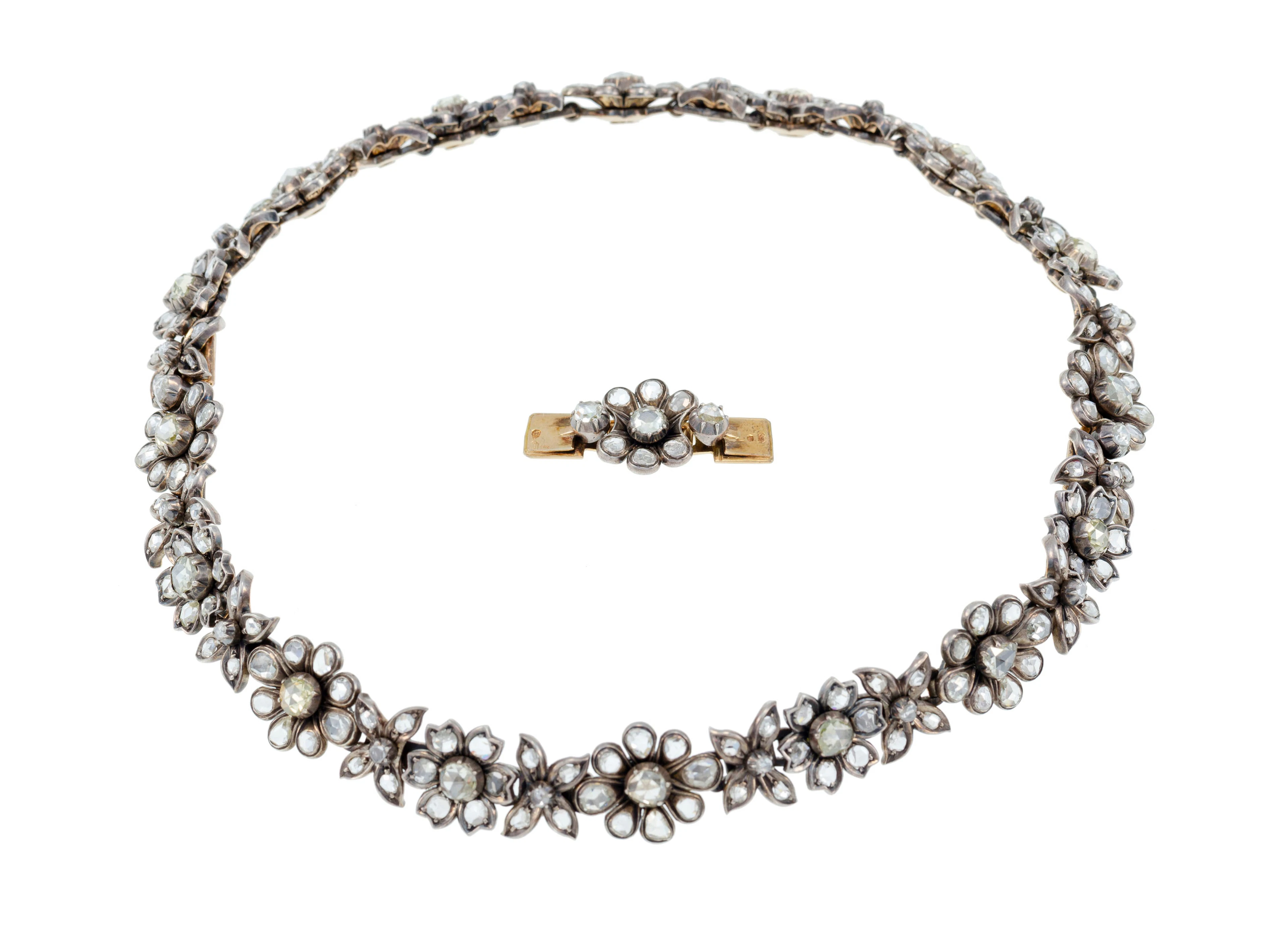 Lot de deux bracelets pouvant former un ras de cou XIXe s., or 585