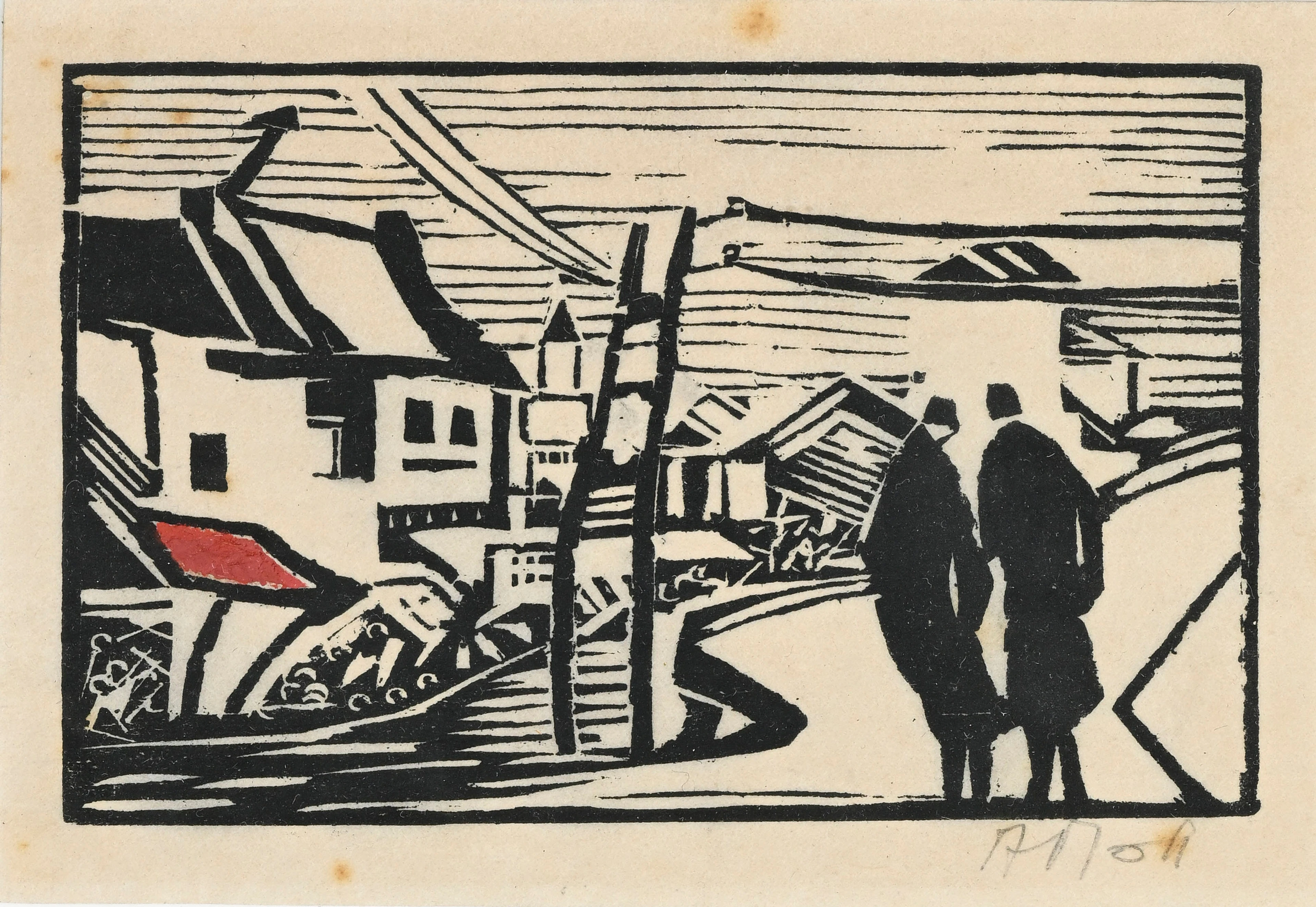 Alexandre Noll (1890-1970), d'après, Paysage aux promeneurs, 1917-1920