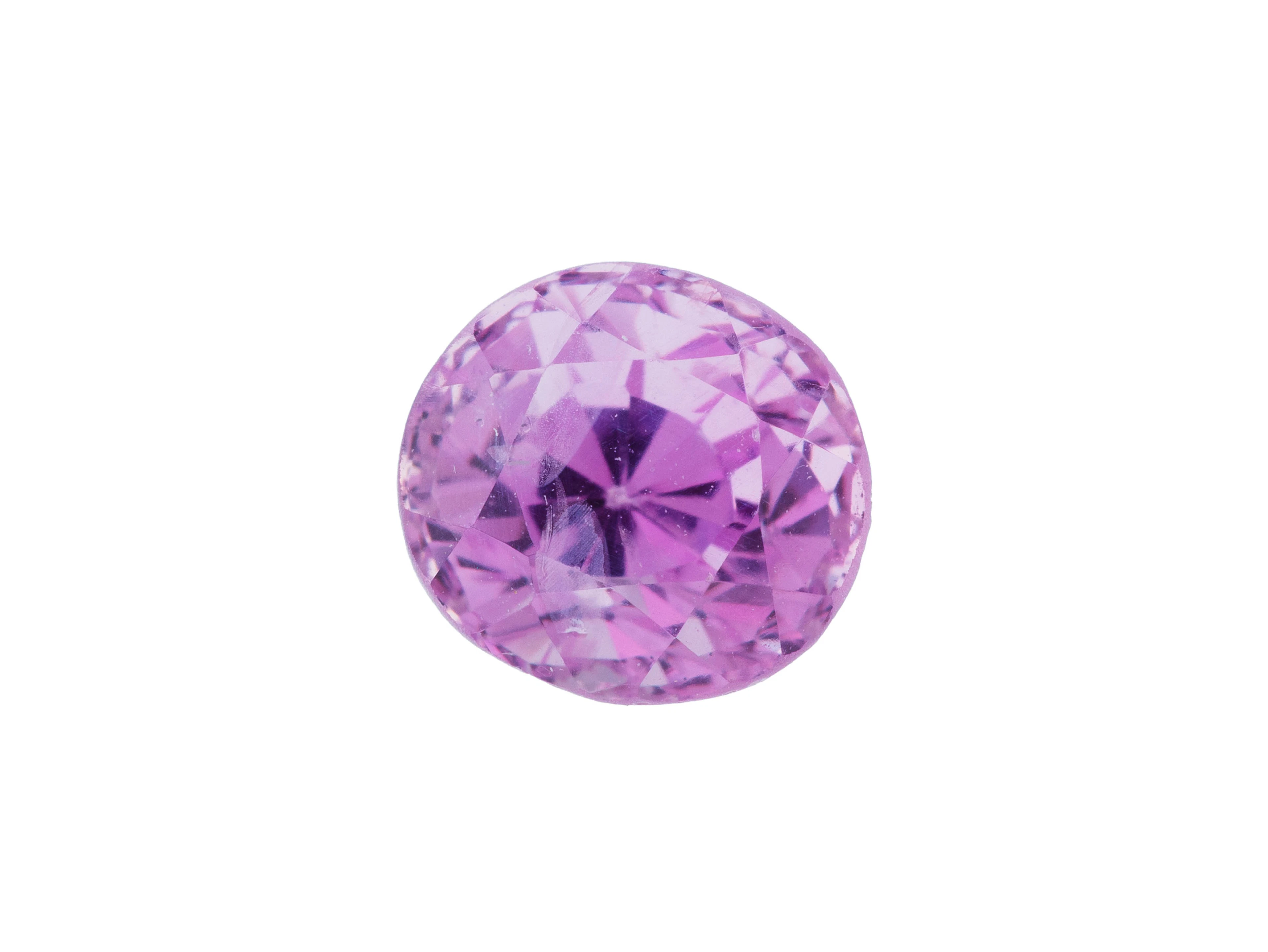 1 saphir rose taille ovale sur papier de 2.71 carats