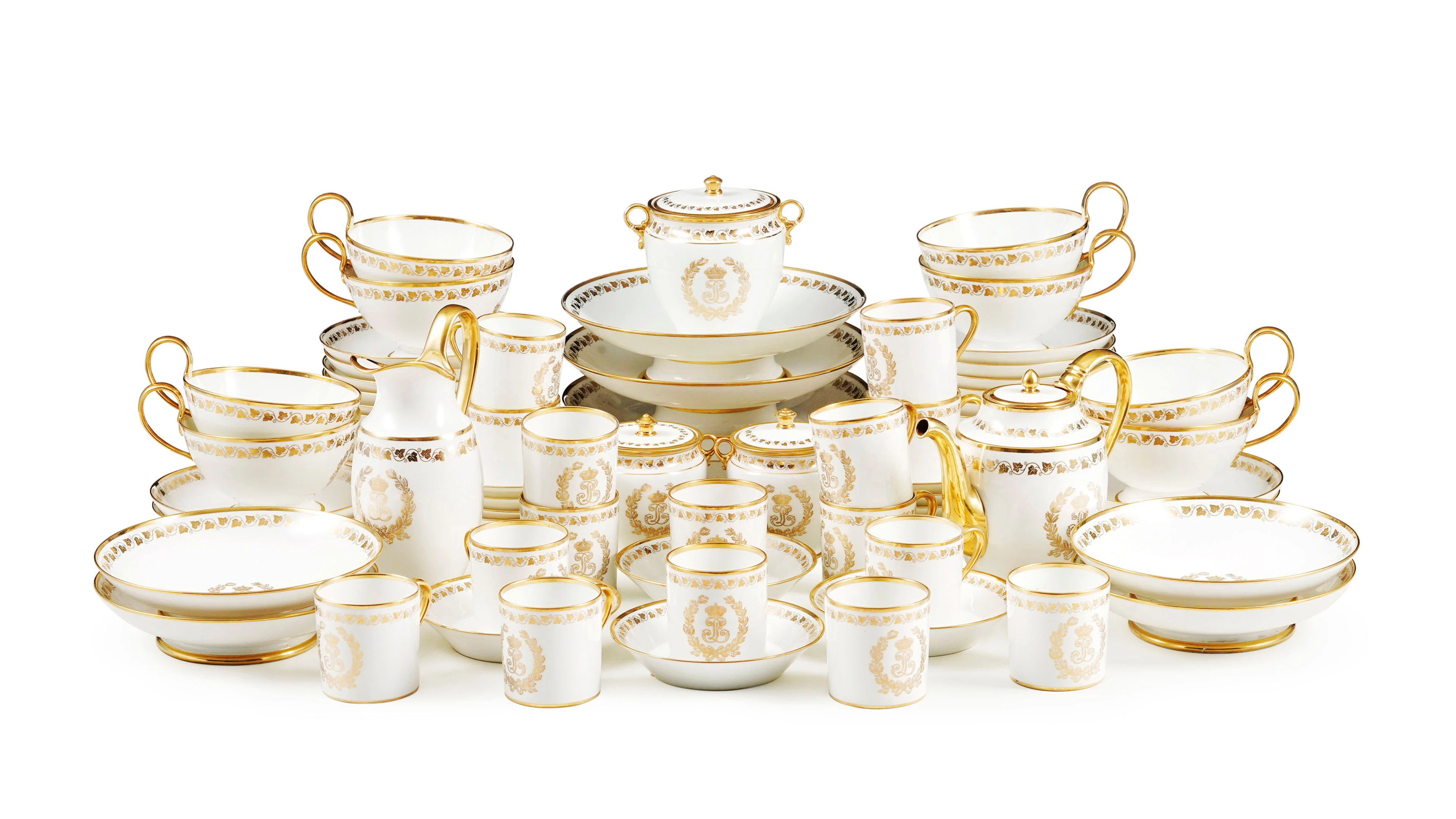 Service à thé et à café en porcelaine dure de Sèvres du Service du