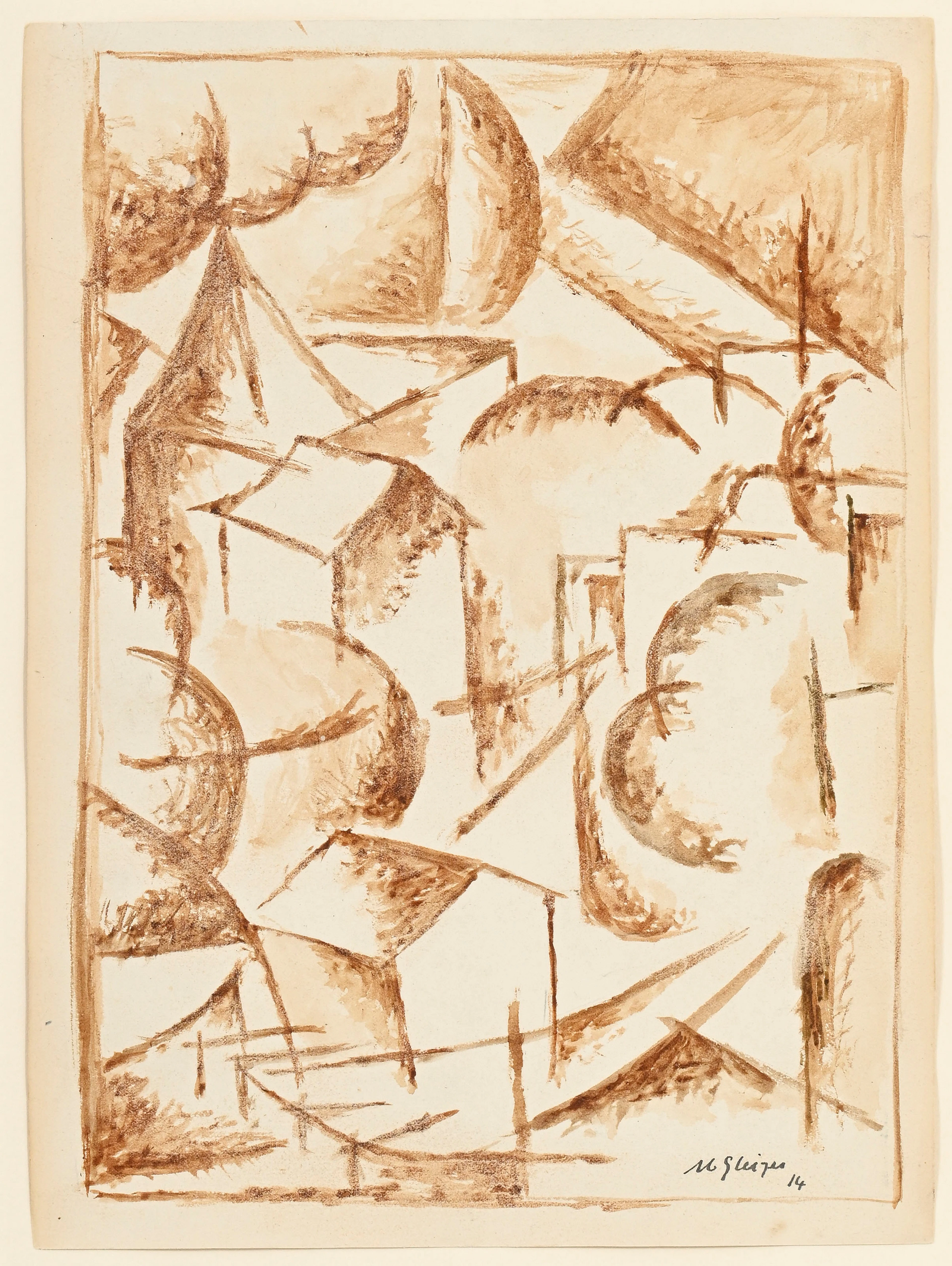 Albert Gleizes (1881-1953), Paysage cubiste, 1914, encre et lavis