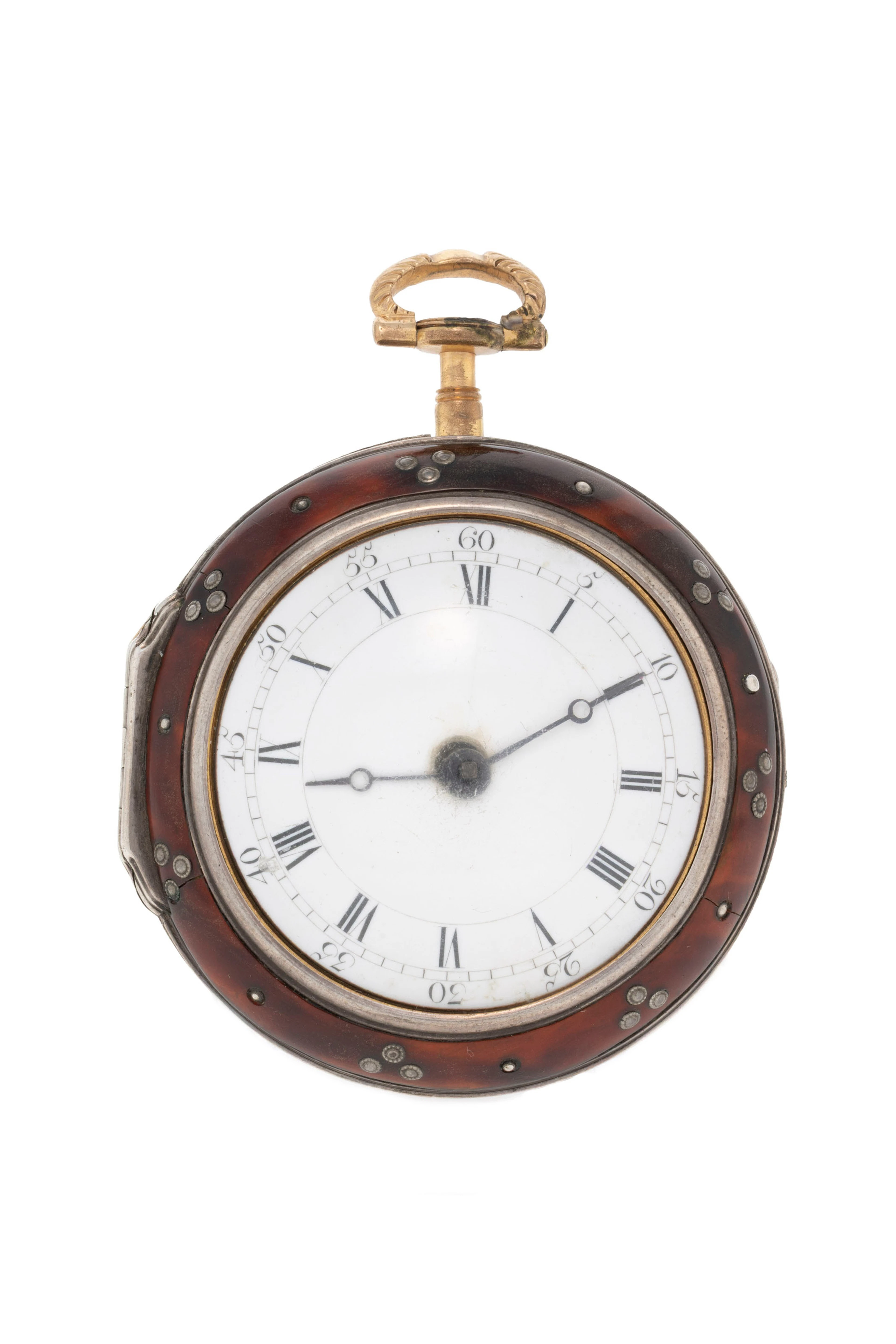 Thomas Martin London, montre de poche à coq en laiton, fin XVIIIe