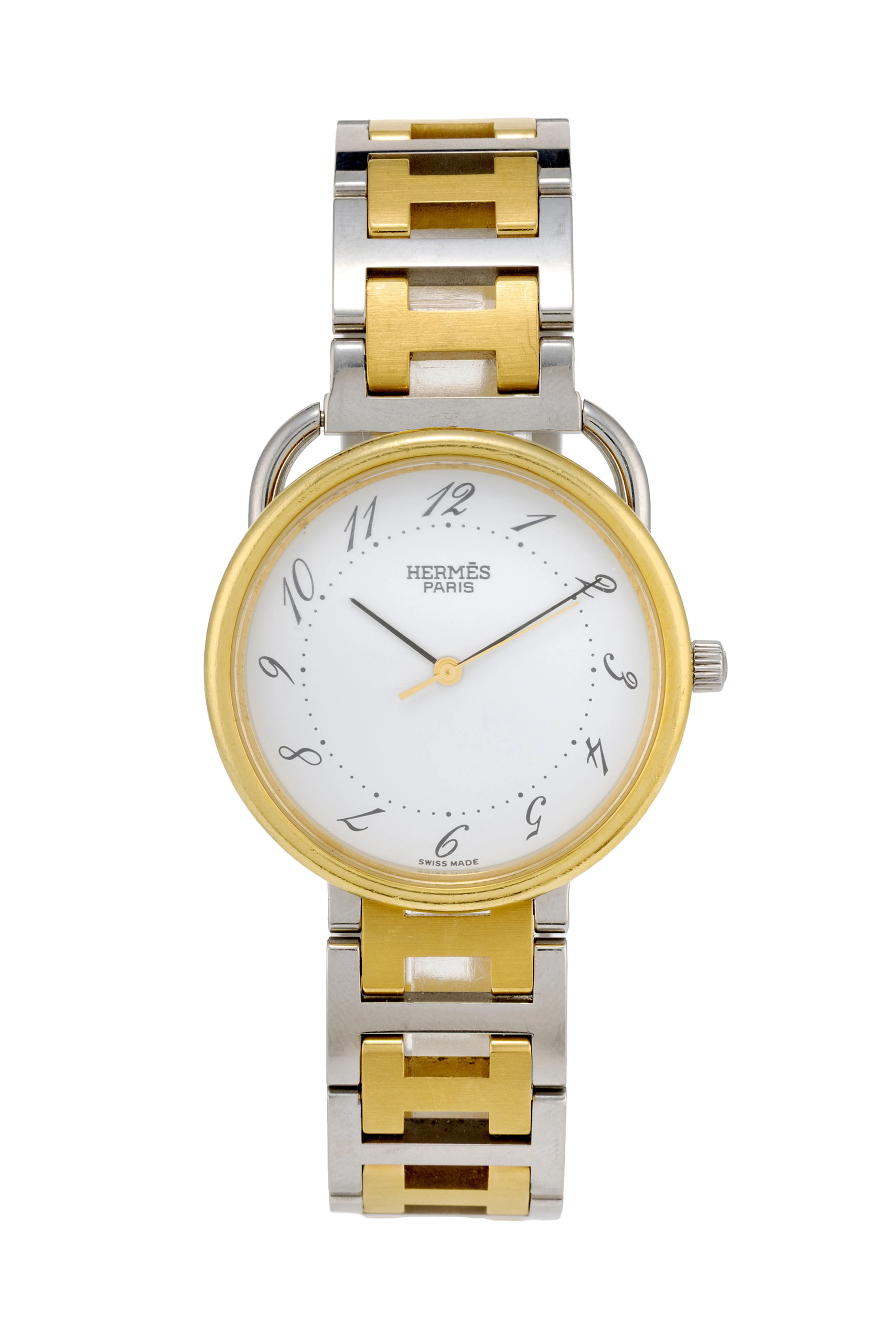 Hermès, montre-bracelet en acier bicolore Mouvement: cal. ETA 956.412