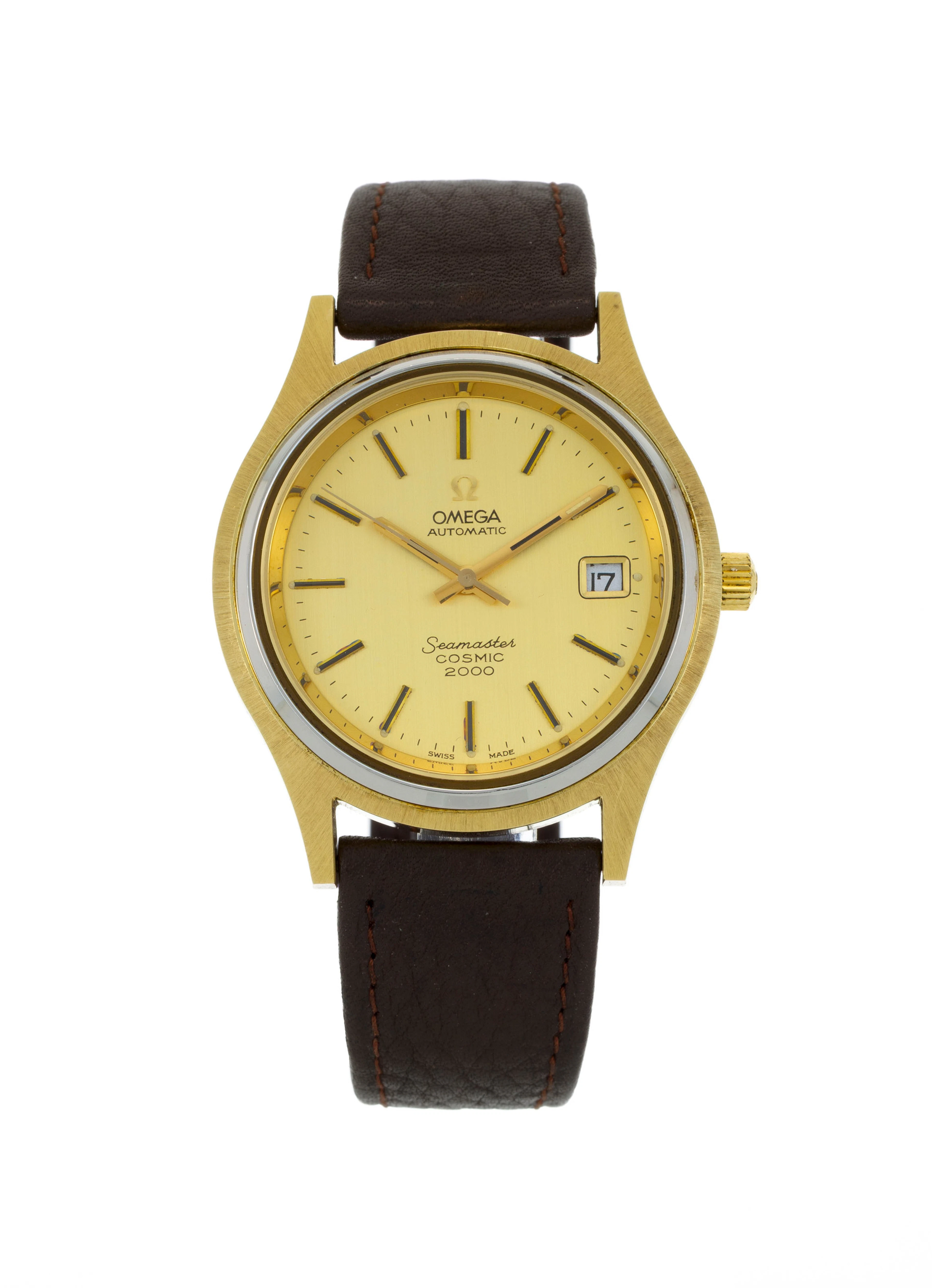 Omega, Seamaster, Cosmic 2000, montre en plaqué or Mouvement: automatique
