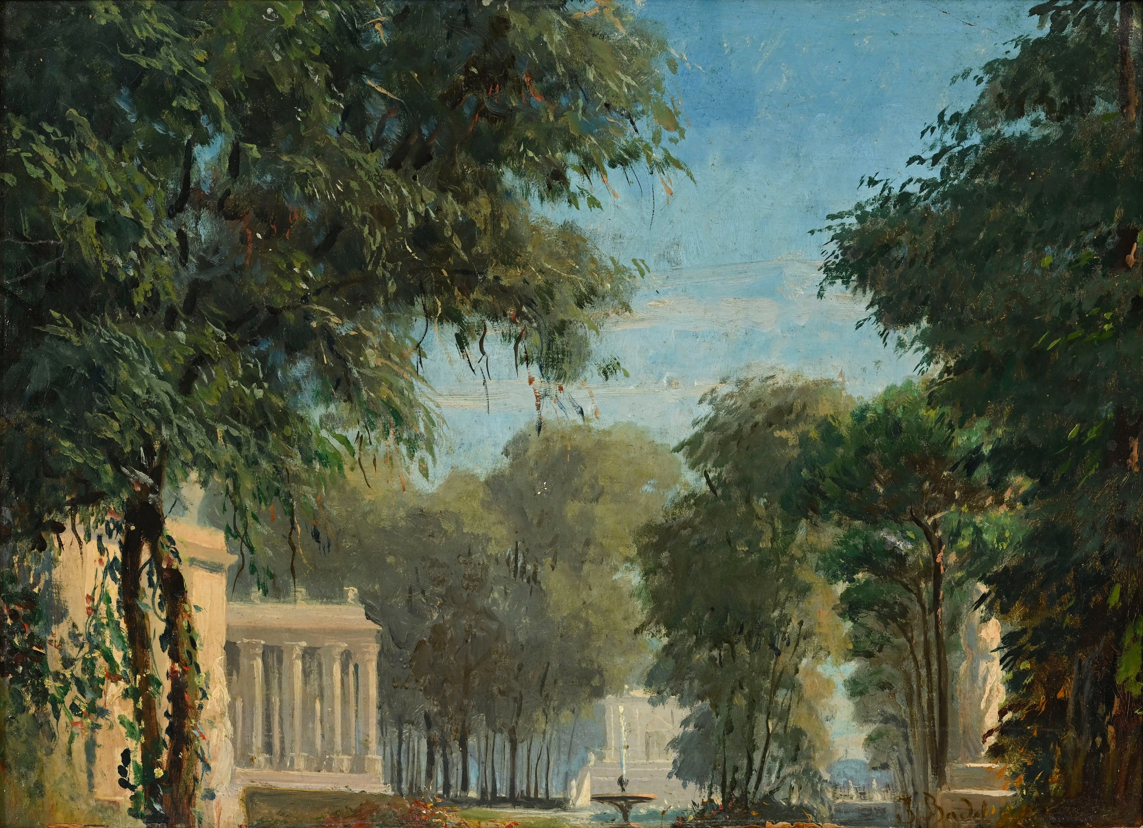 Jules Louis Badel (1840-1869), Vue du jardin du château de Versailles