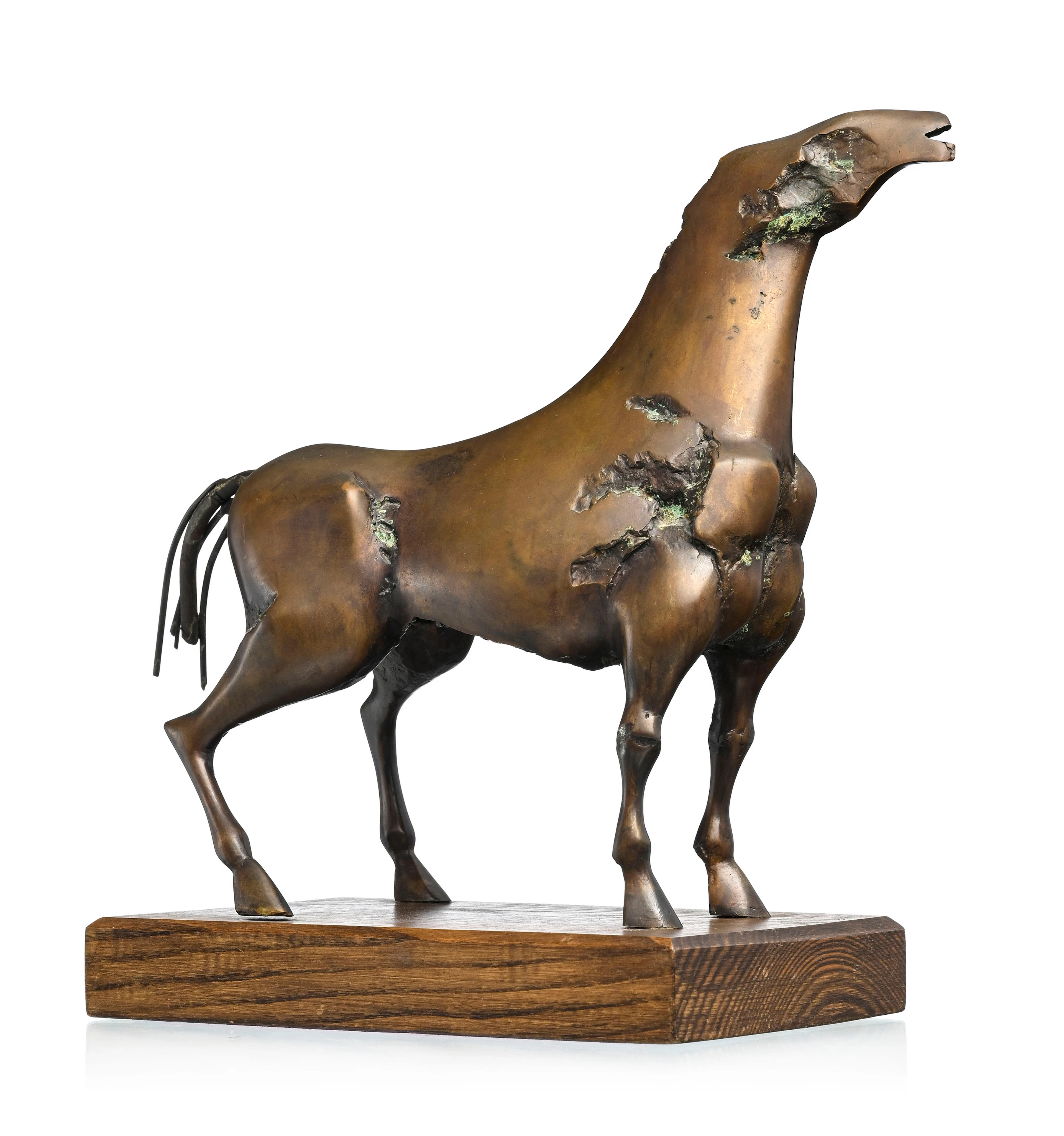 Ivaylo Savov (1961), Cheval stylisé, 1993, sculpture en bronze, signée
