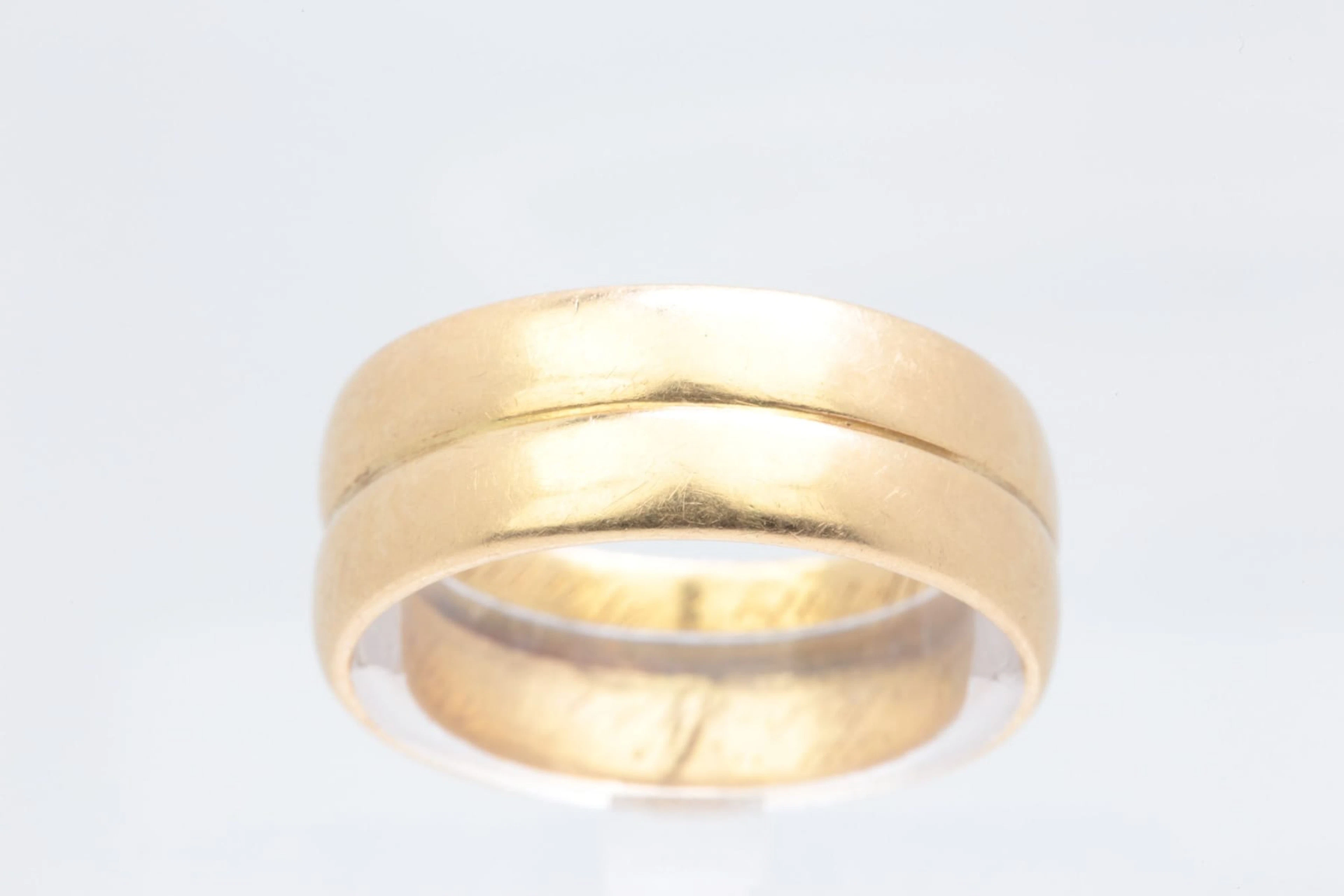 RING, dubbel, slät, guld, 18 k, ca 5,84 g