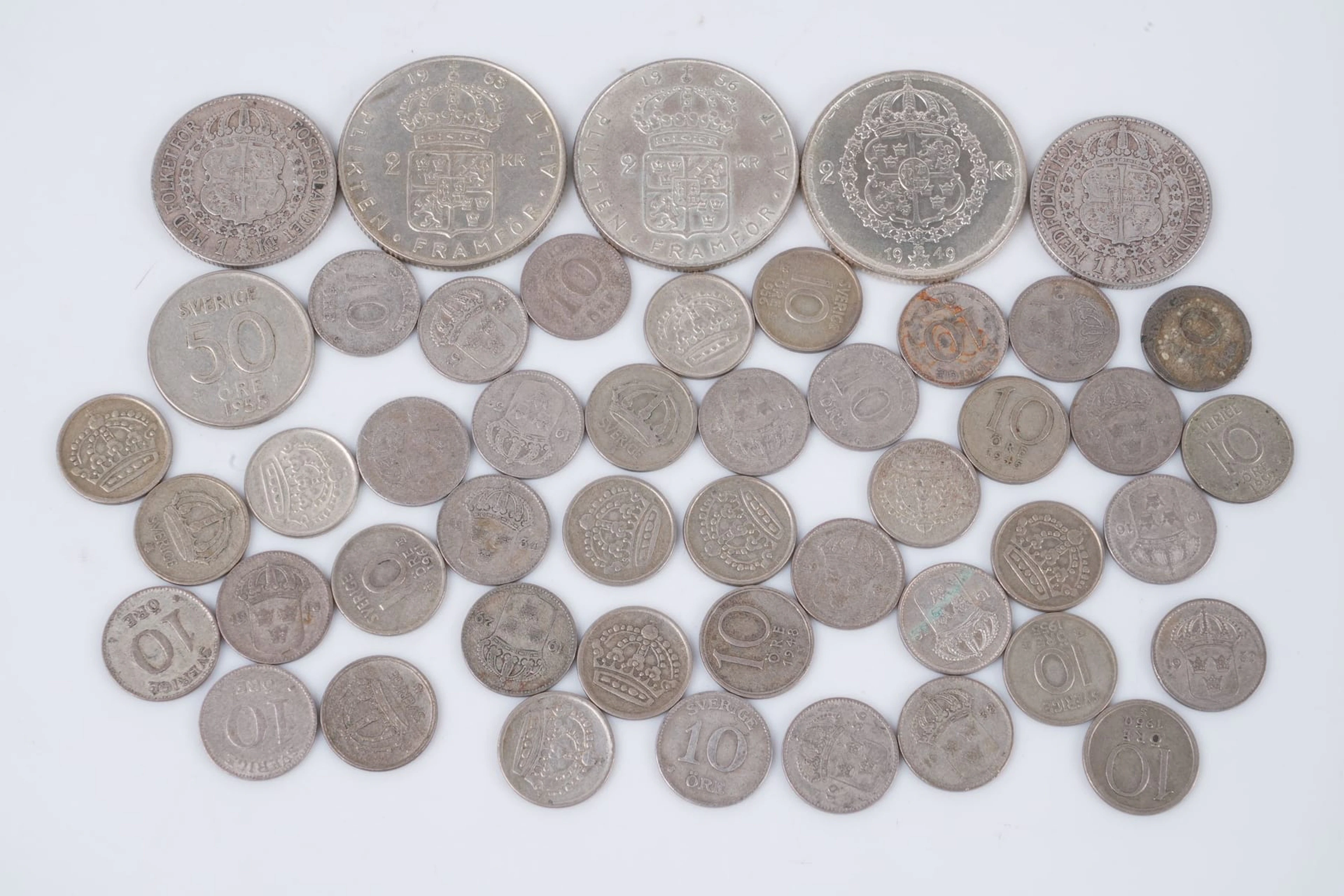 MYNT, 48 st, silver, Sverige, 1916-1963
