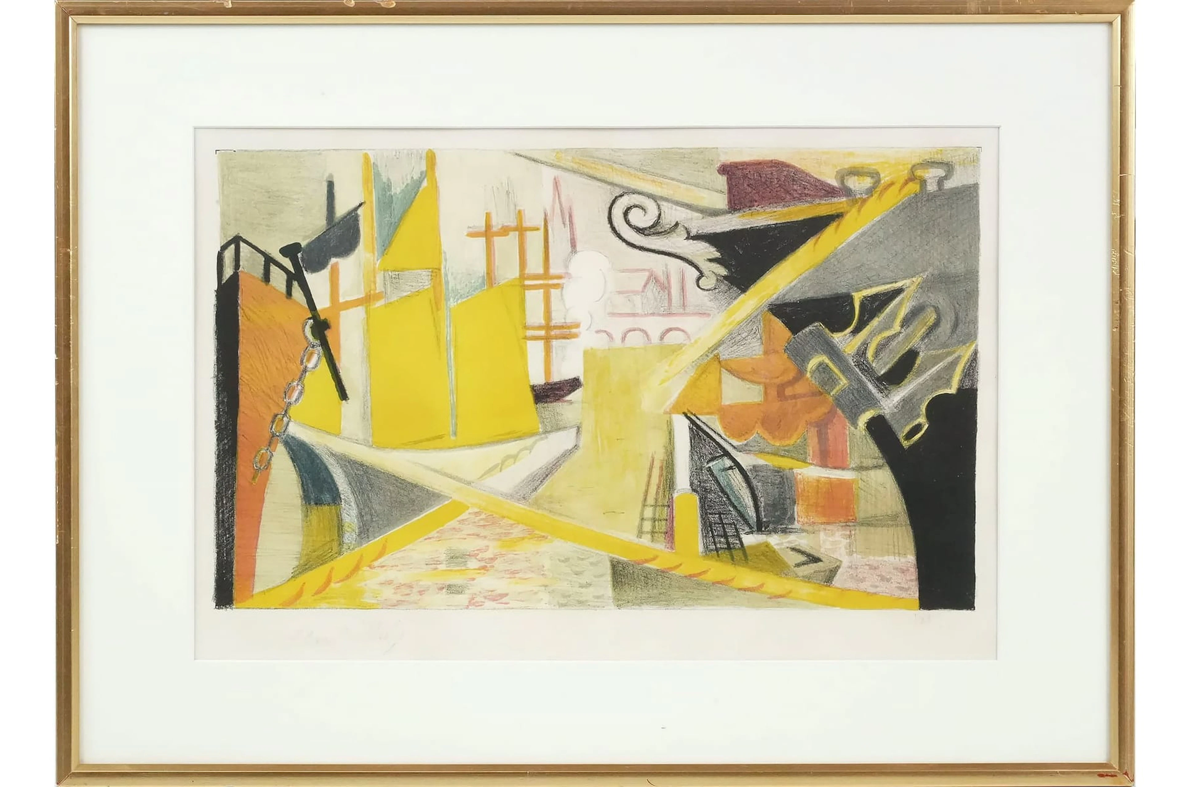 ANDRÉ LHOTE (Frankrike, 1885-1962), färglitografi, "Le Port"