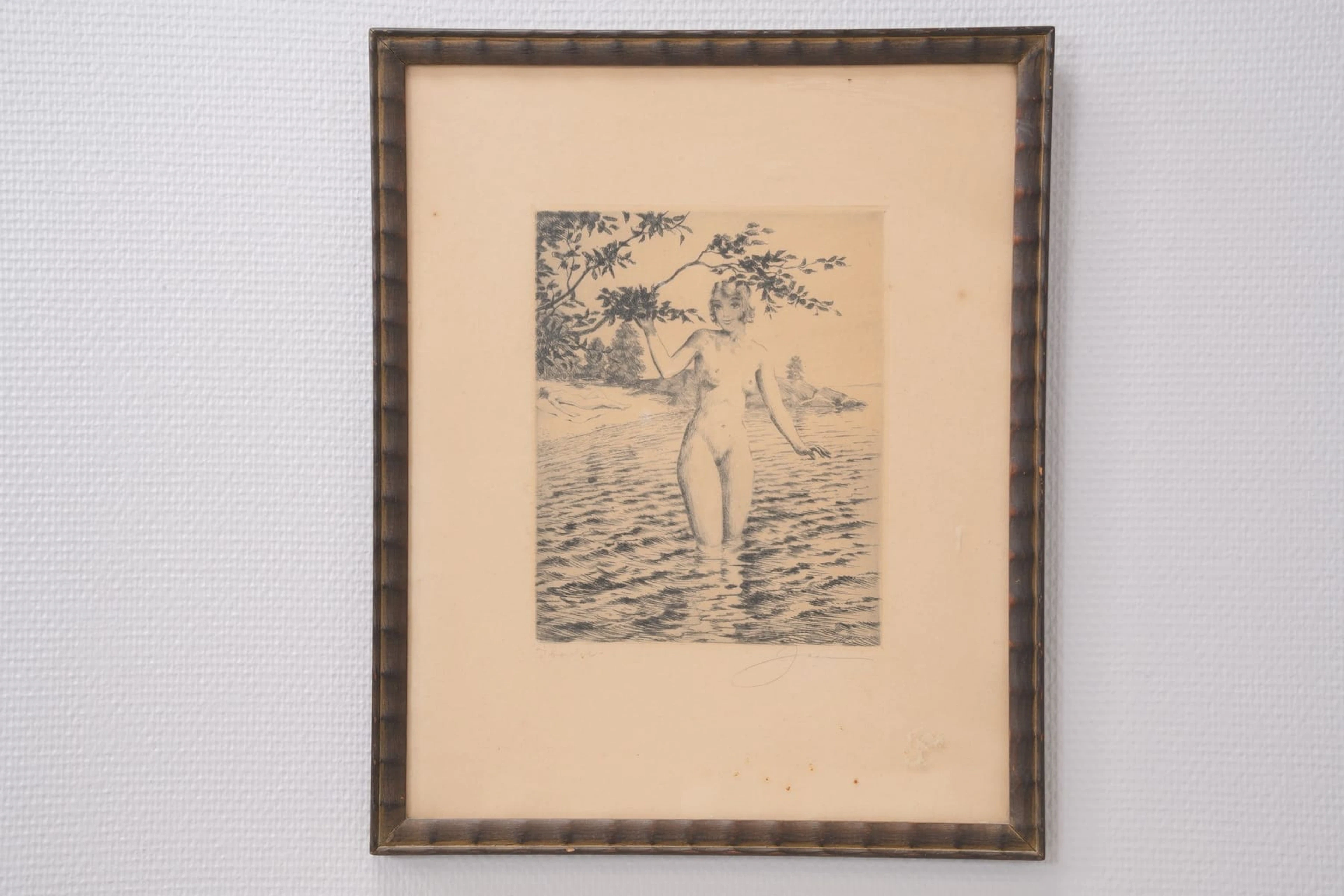 JEAN SKOGLUND (1908-1948), etsning, "I badet"