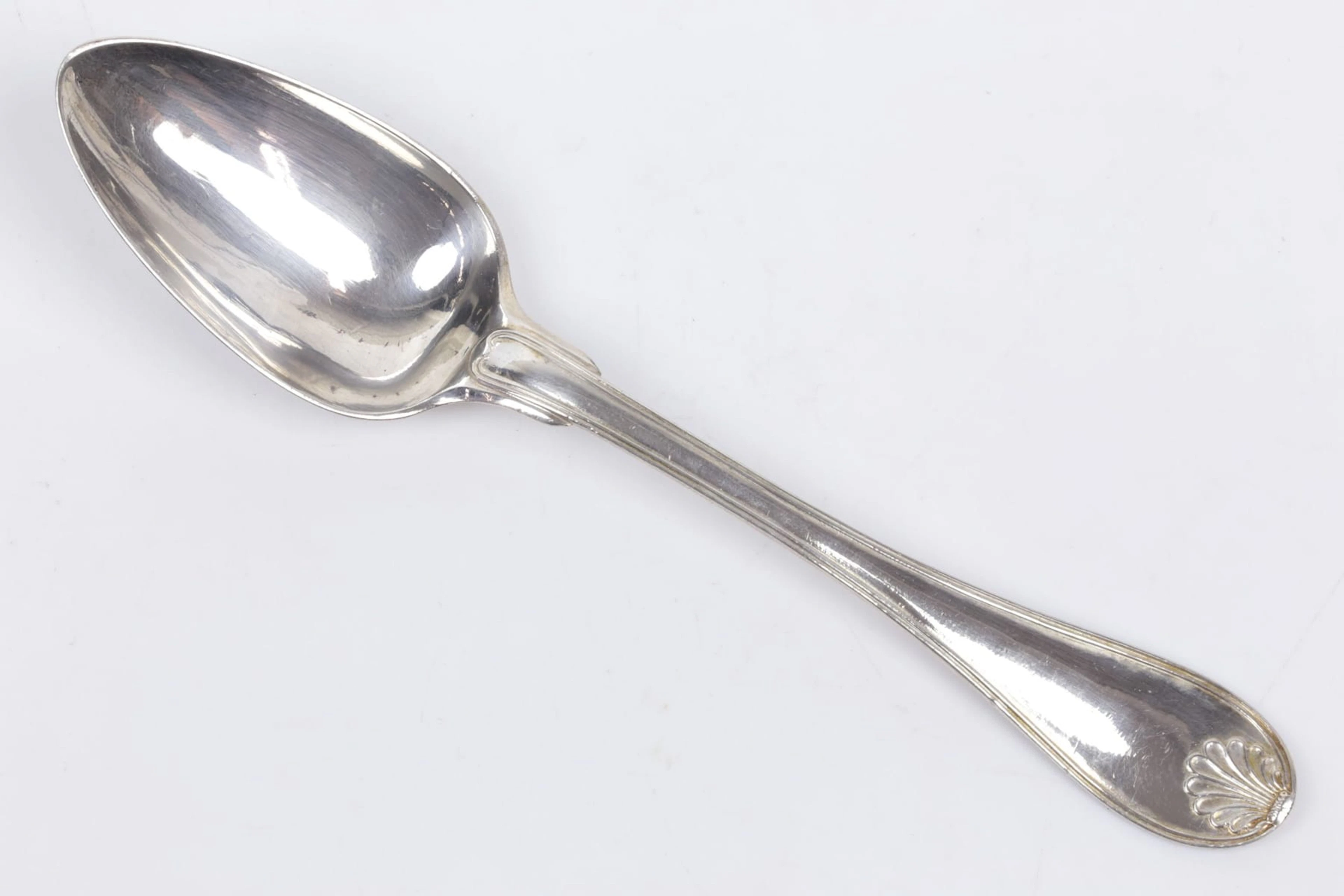 PEHR ZETHELIUS, begravningssked, silver, snäckmodell, Stockholm, 1808