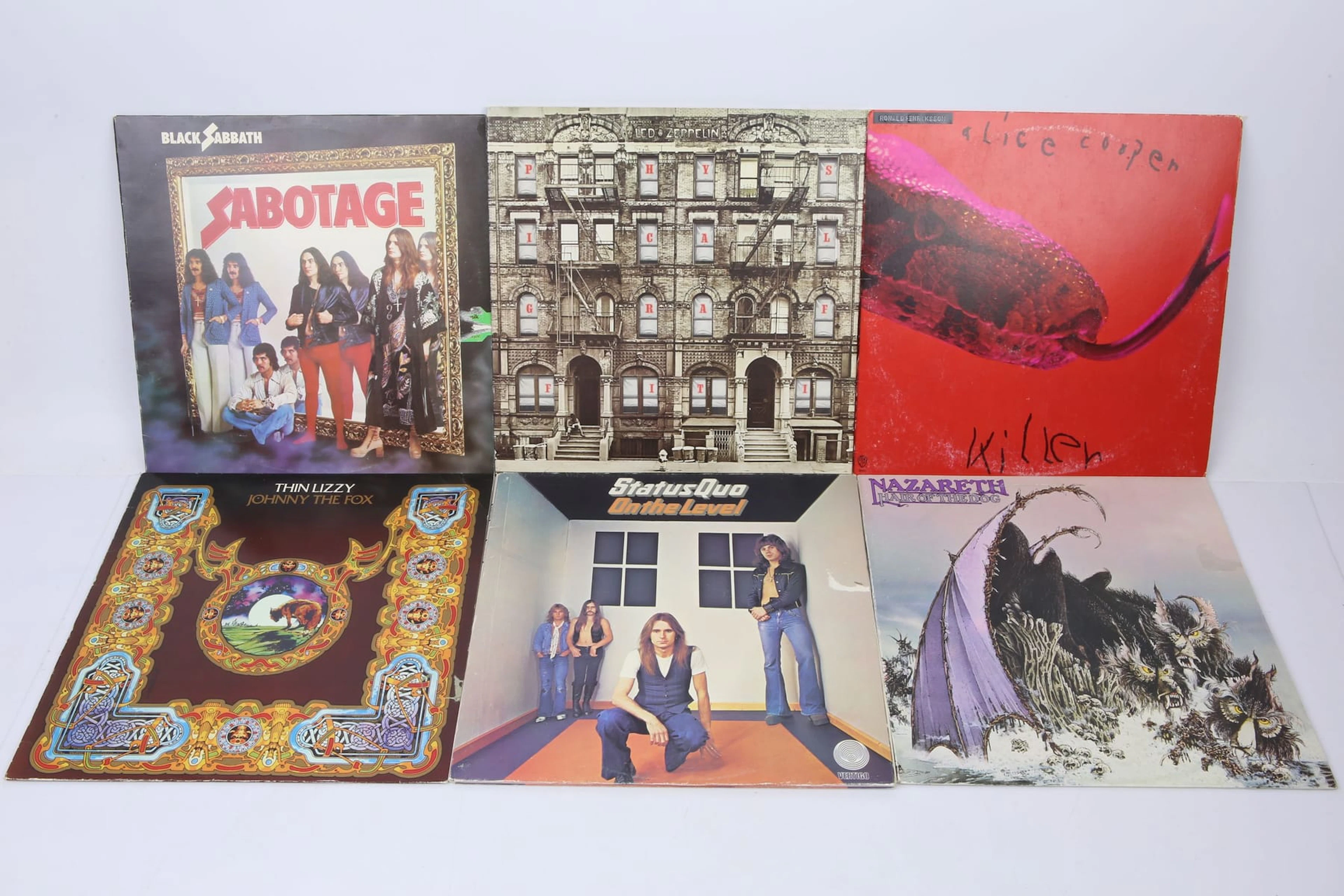LP-SKIVOR, 6 st, bl.a. Black Sabbath, Led Zeppelin, Alice Cooper
