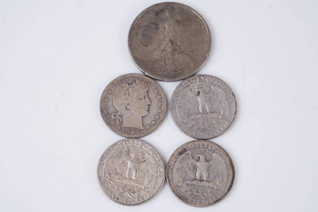 MYNT, 5 st, silver 900/1000, USA, 1904-1964