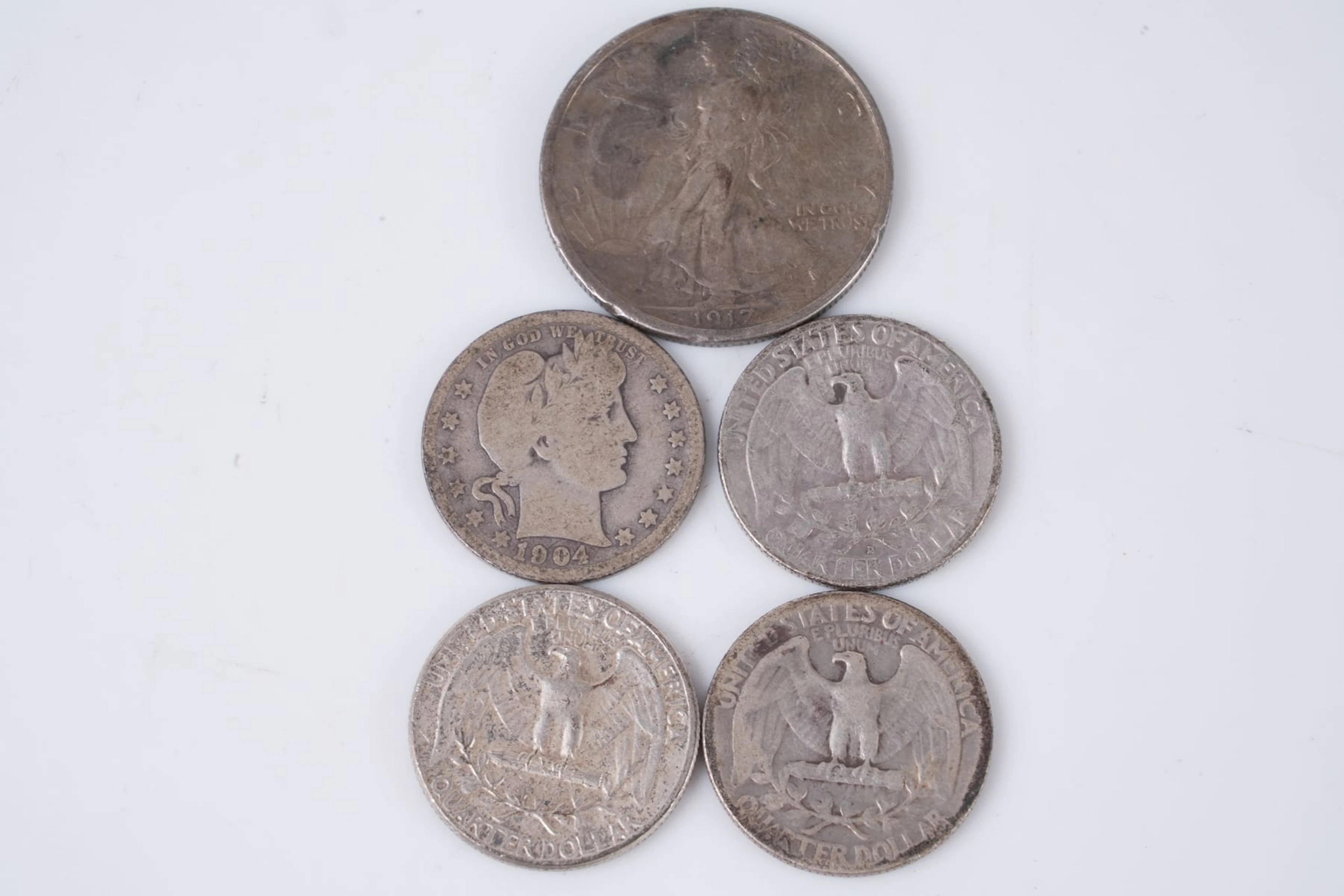 MYNT, 5 st, silver 900/1000, USA, 1904-1964