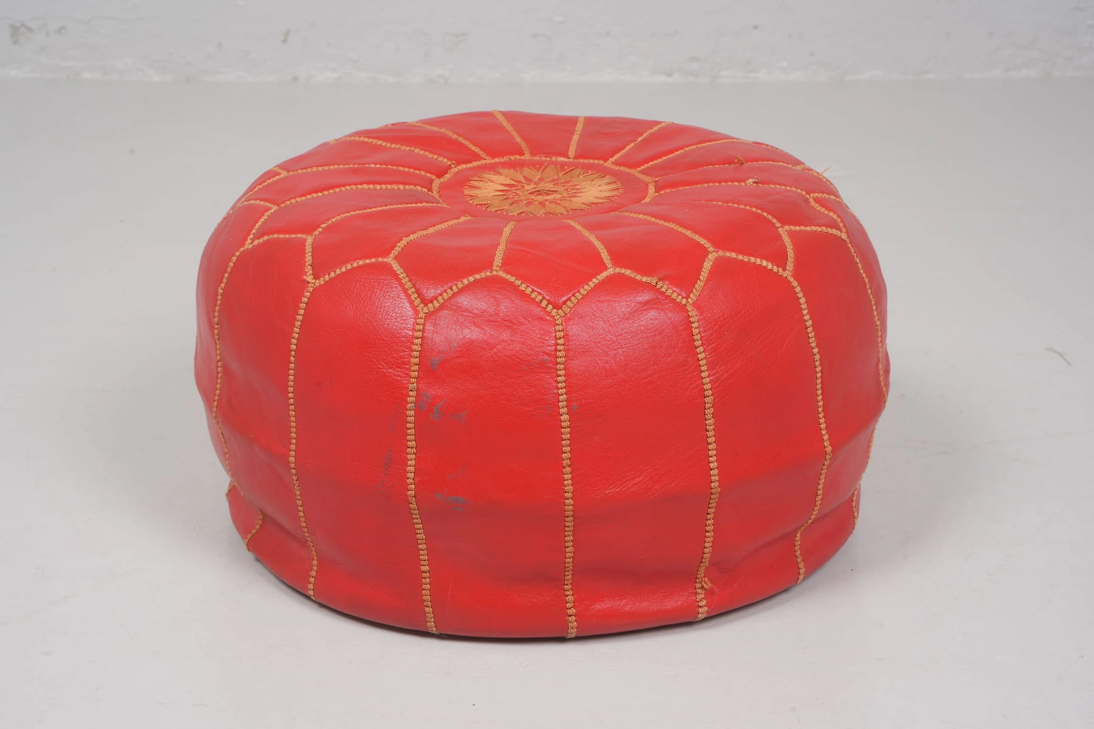 SITTPUFF, läder, 1900-talets andra hälft