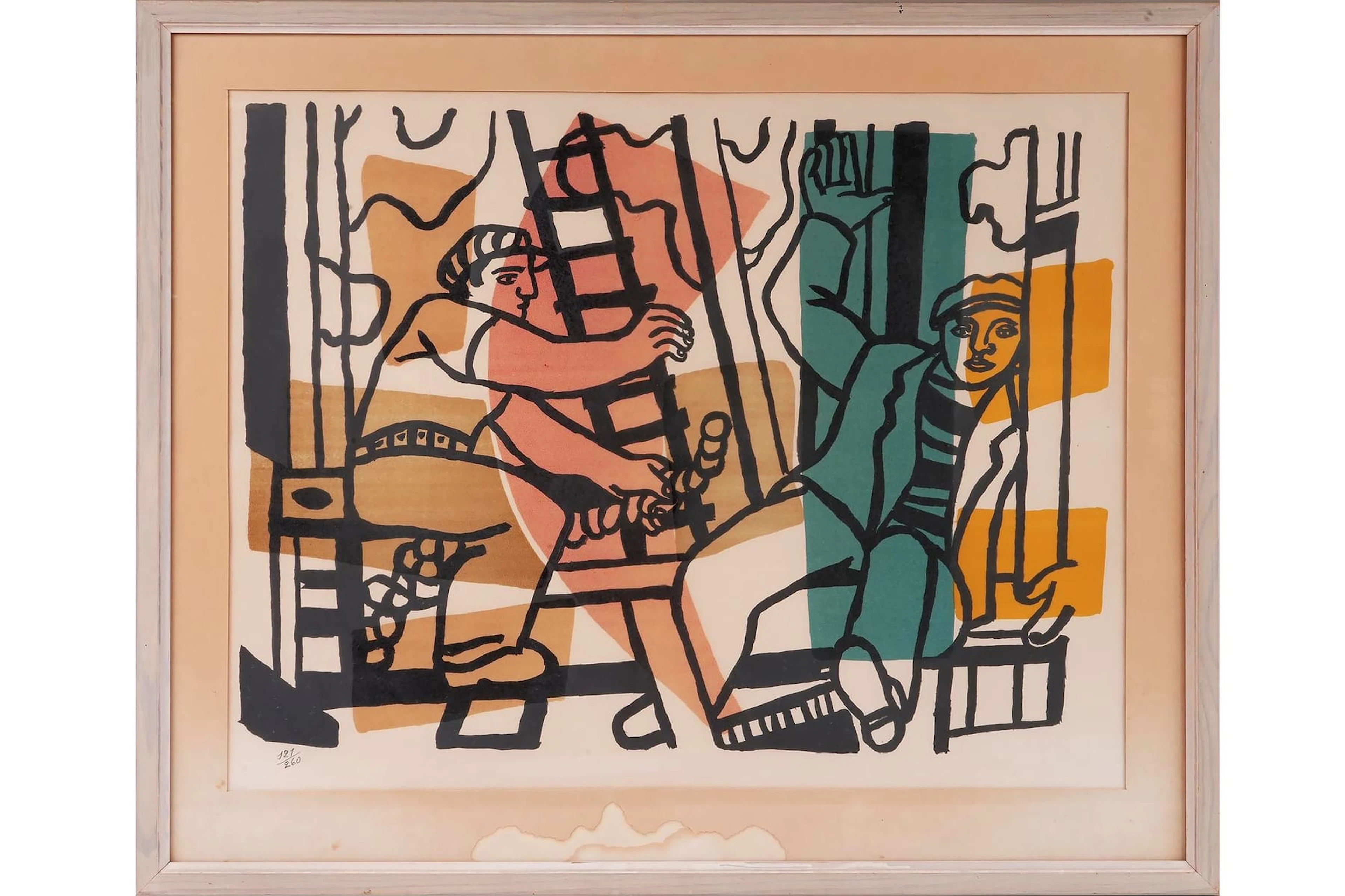 FERNAND LÉGER (1881-1955), efter, färglitografi, "Les constructeurs", 1955