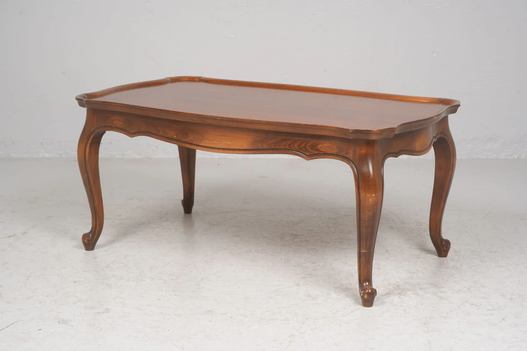 SOFFBORD, mörkbetsad björk, rokokostil, 1900-tal