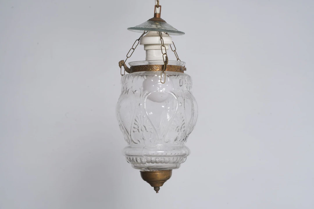 TAKLAMPA, s.k. månskenslampa, glas