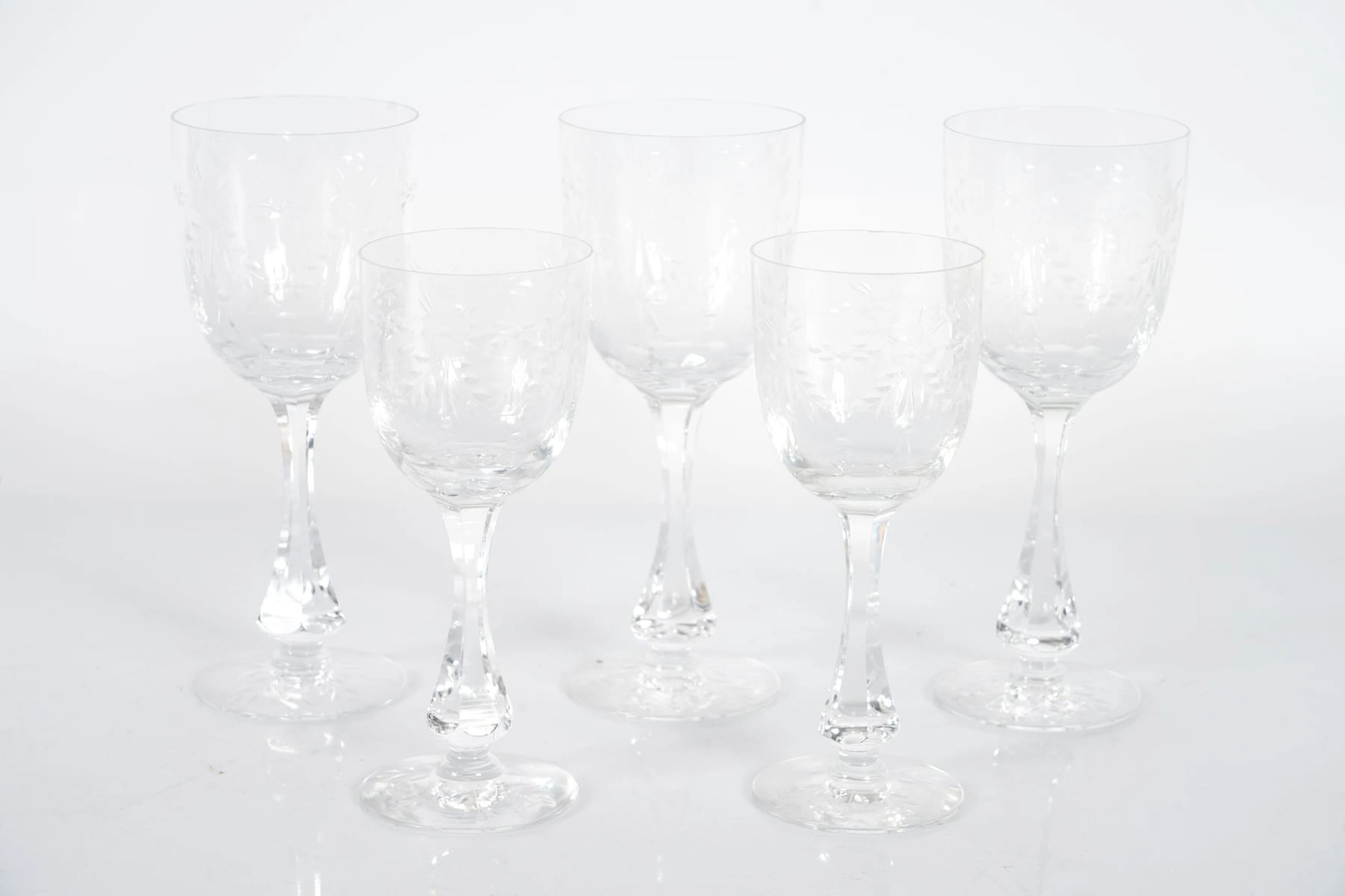 FRITZ KALLENBERG, sannolikt, vinglas, 3+2 st, slipad dekor, 1900-tal