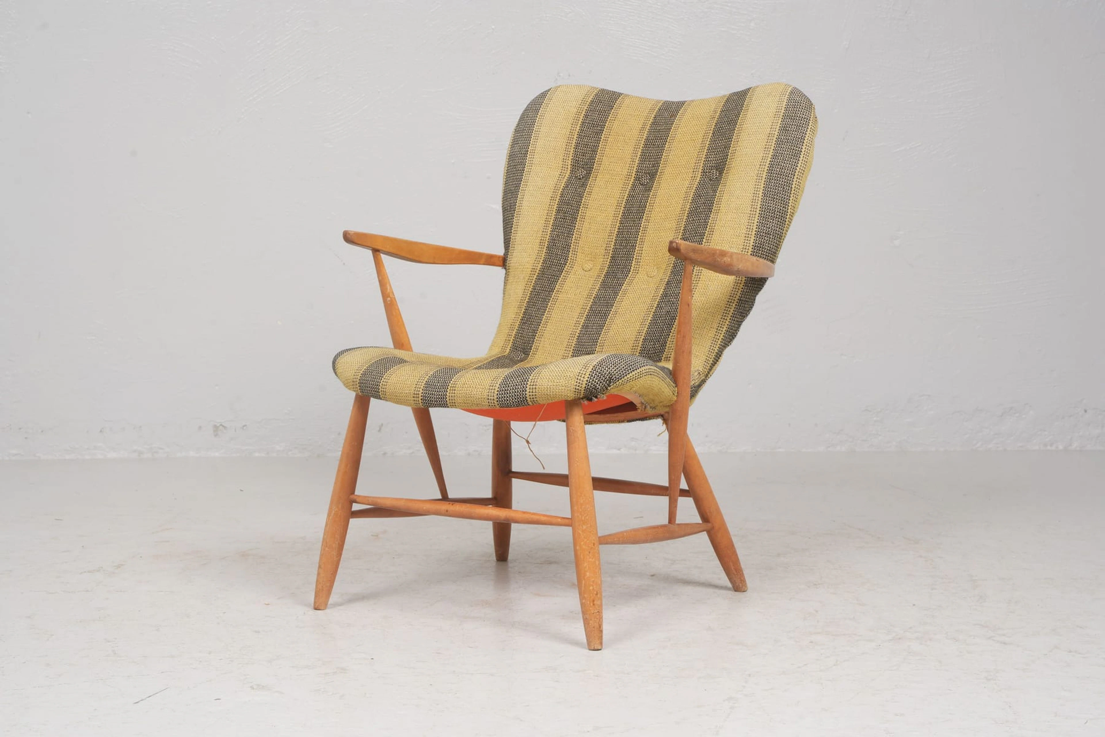 KARMFÅTÖLJ, björk, Swedish Modern, 1940/1950-tal