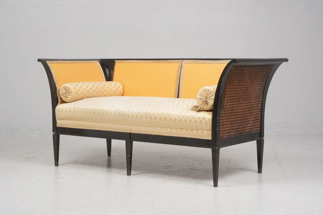 SOFFA, svartlackerad, Karl Johan stil, 1920-tal