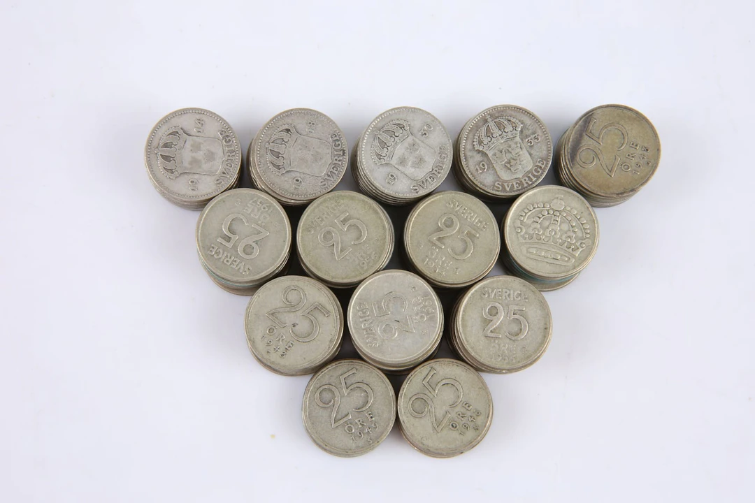 MYNT, 130 st, silver, tjugofem öre, Sverige, 1910-1961
