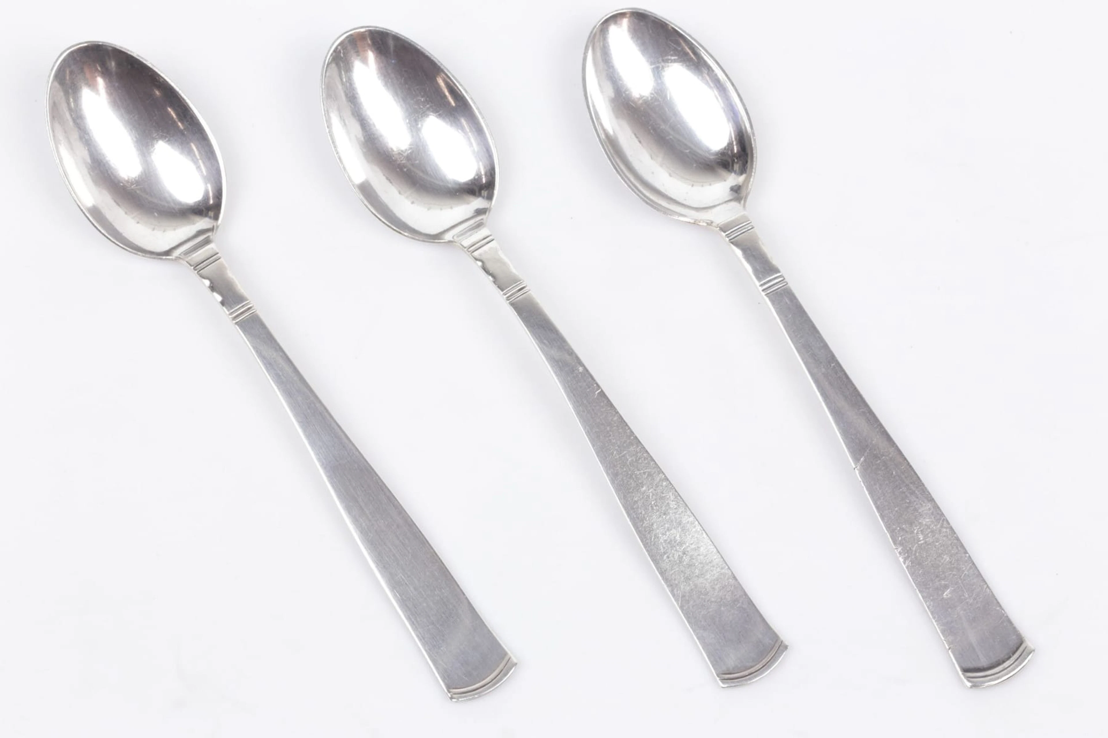 JACOB ÄNGMAN (1876-1942), kaffeskedar, 2 + 1 st, silver, "Rosenholm"