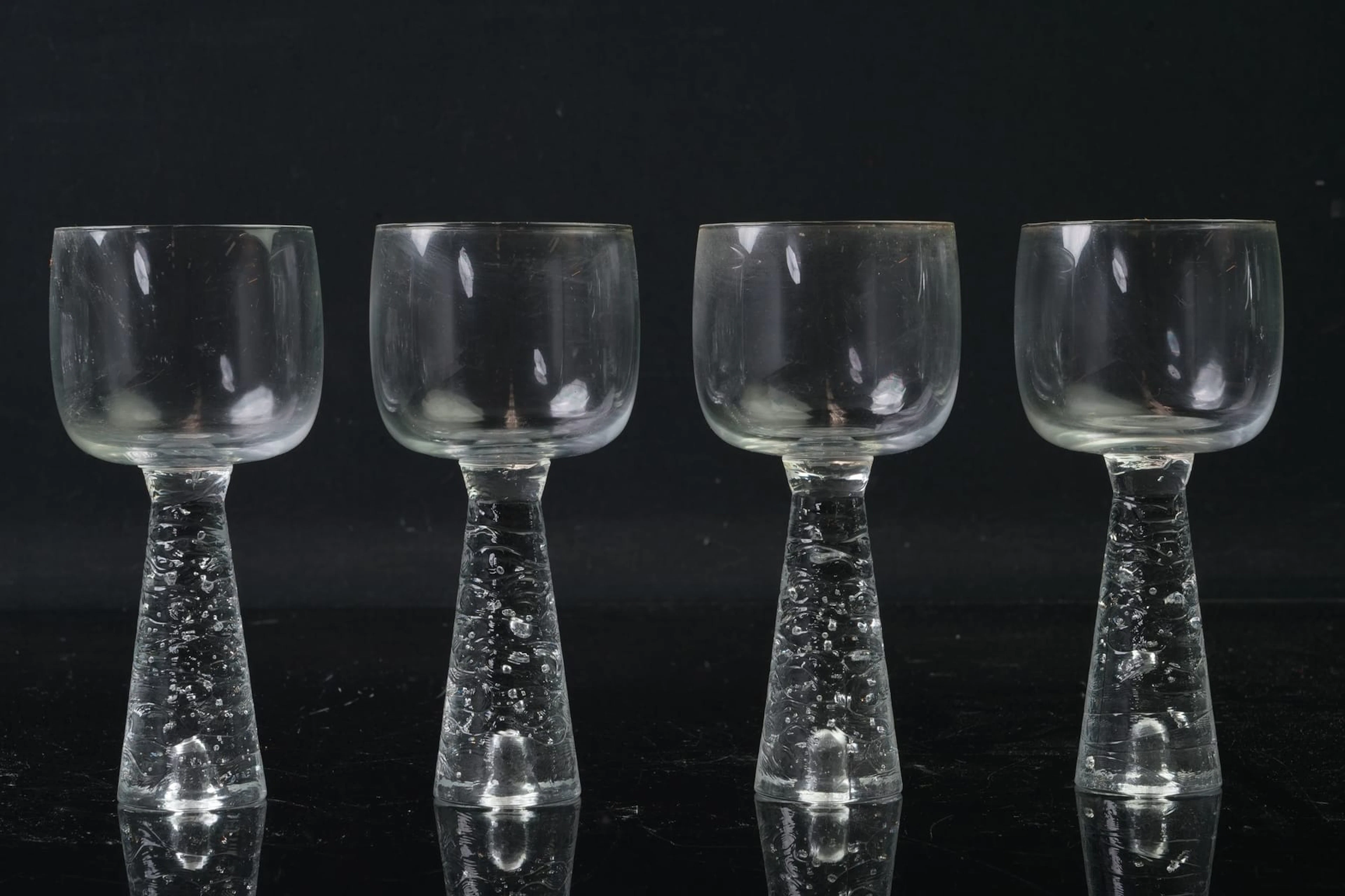 TIMO SARPANEVA (1926-2006), vinglas, 4 st, "Arkipelago", Iittala, Finland