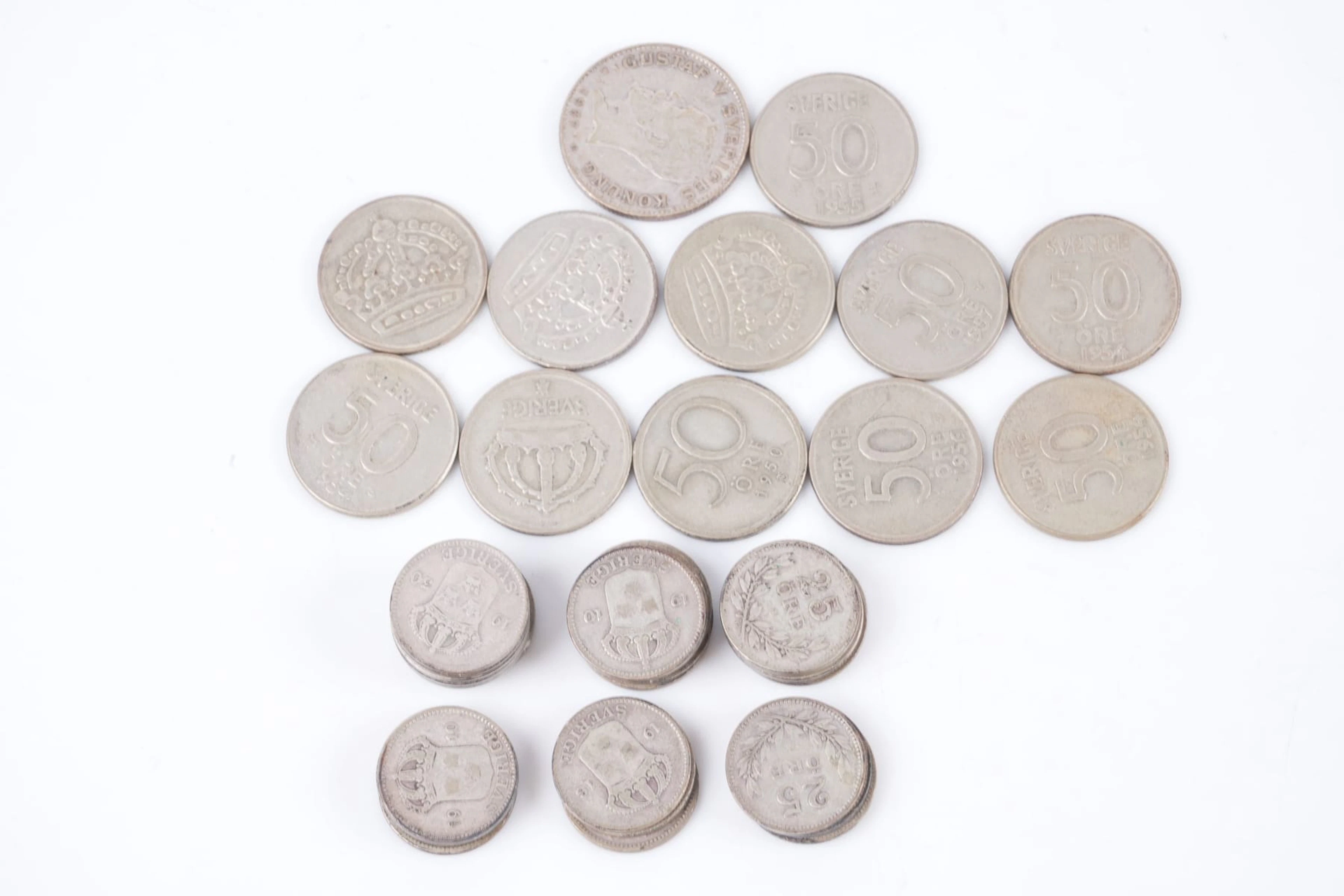 MYNT, 42 st, silver, Sverige, 1910-1961
