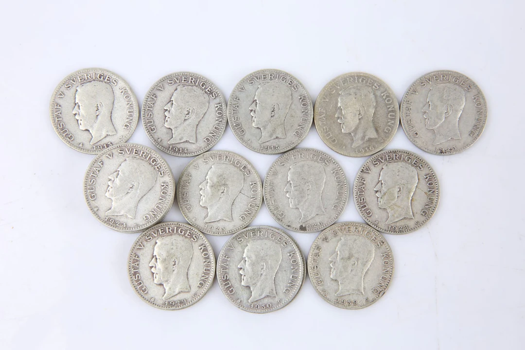 MYNT, 20 st, silver, en krona, Sverige, 1913-1939