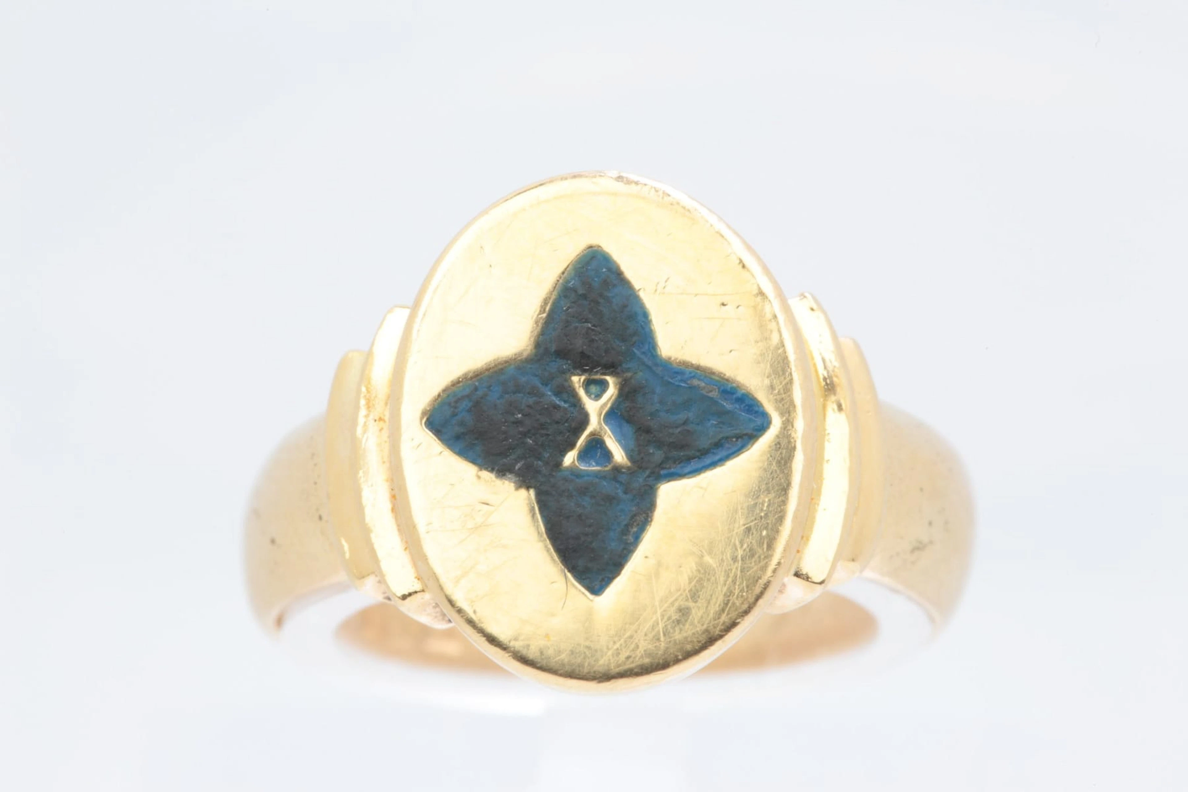 KLACKRING, "X", guld, 18 k, ca 11,90 g, Georg Persson, Västerås, 1982