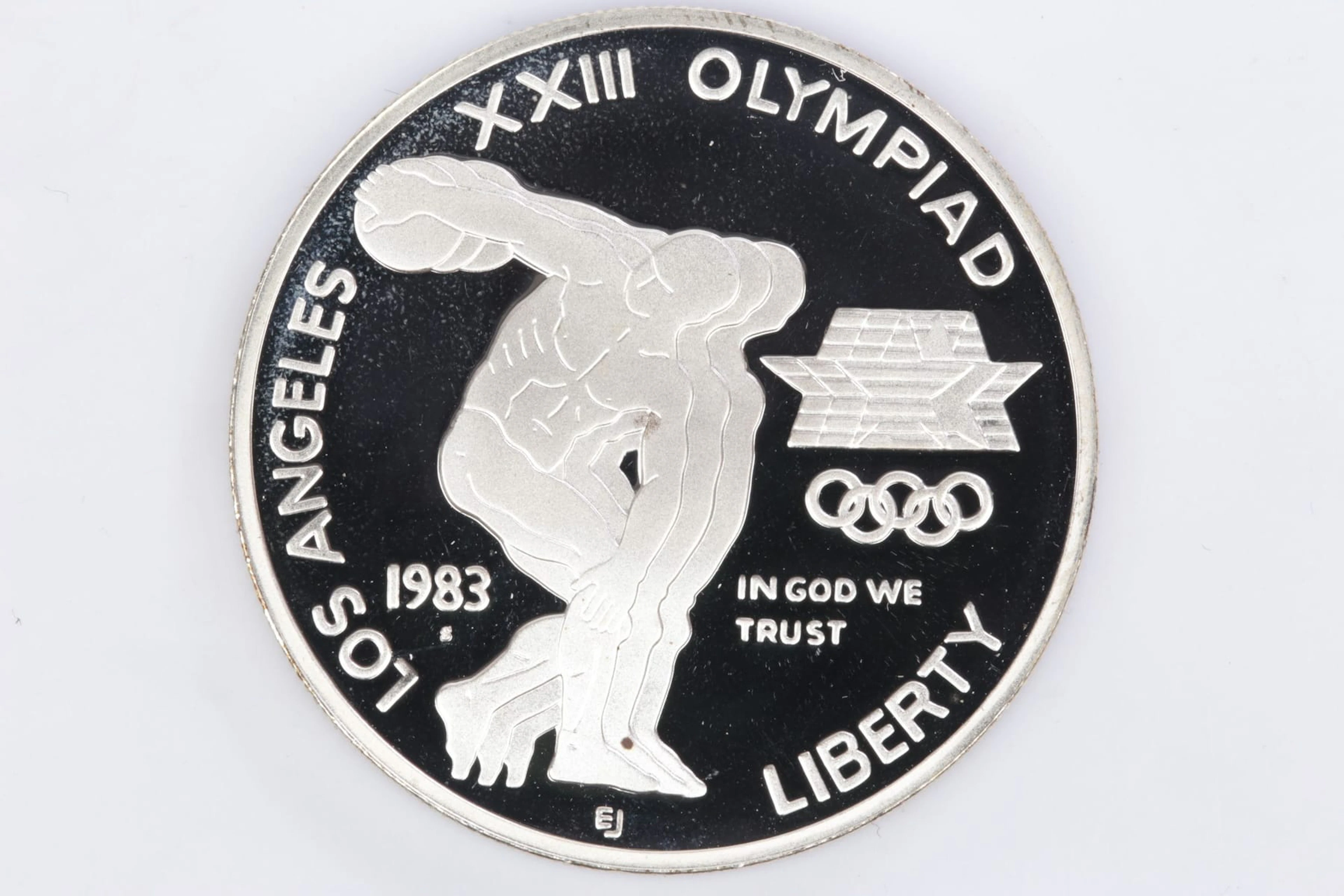 MINNESMYNT, silver, 900/1000, one dollar, "Los Angeles XXIII Olympiad"