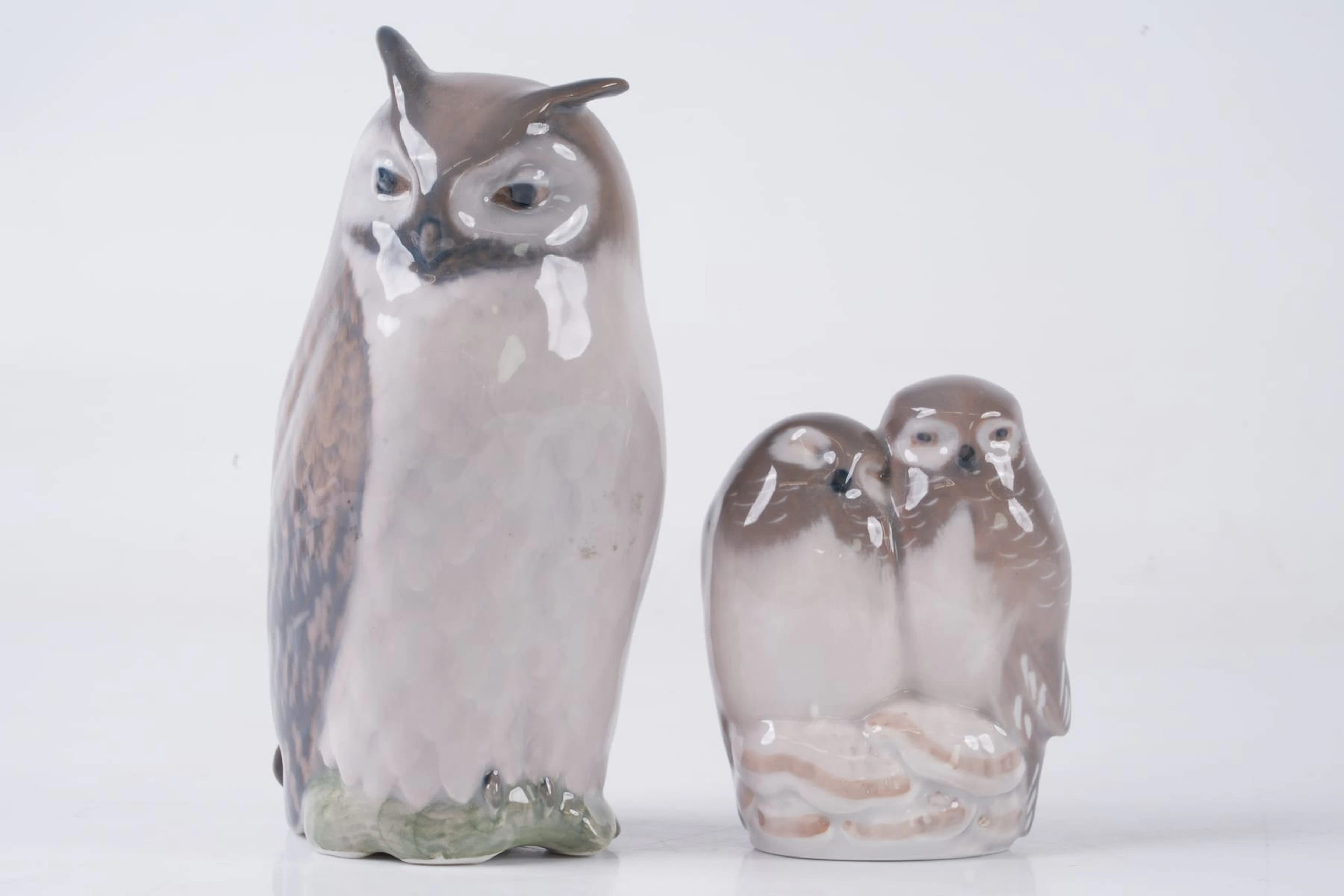 FIGURINER, 2 st, ugglor, Royal Copenhagen