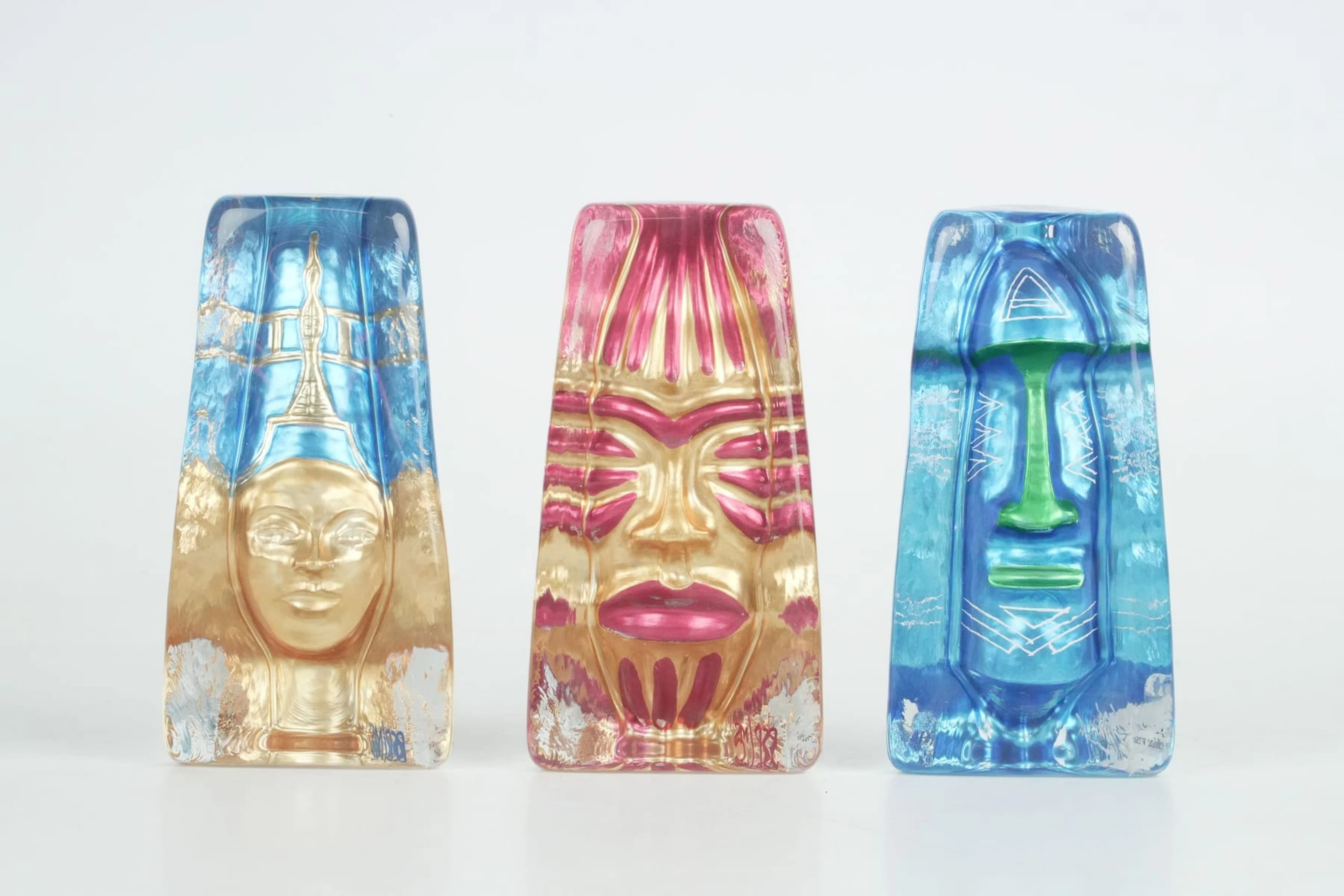 RENATE STOCK, figuriner, 3 st, Sea glasbruk