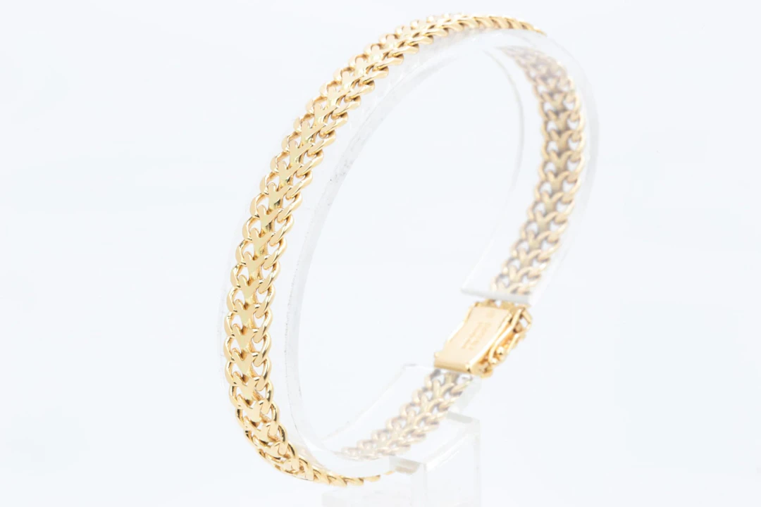 ARMBAND, fiskbenslänk, guld, 18 k, ca 19,71 g, Jo-Ans Guld AB, Köping, 1984